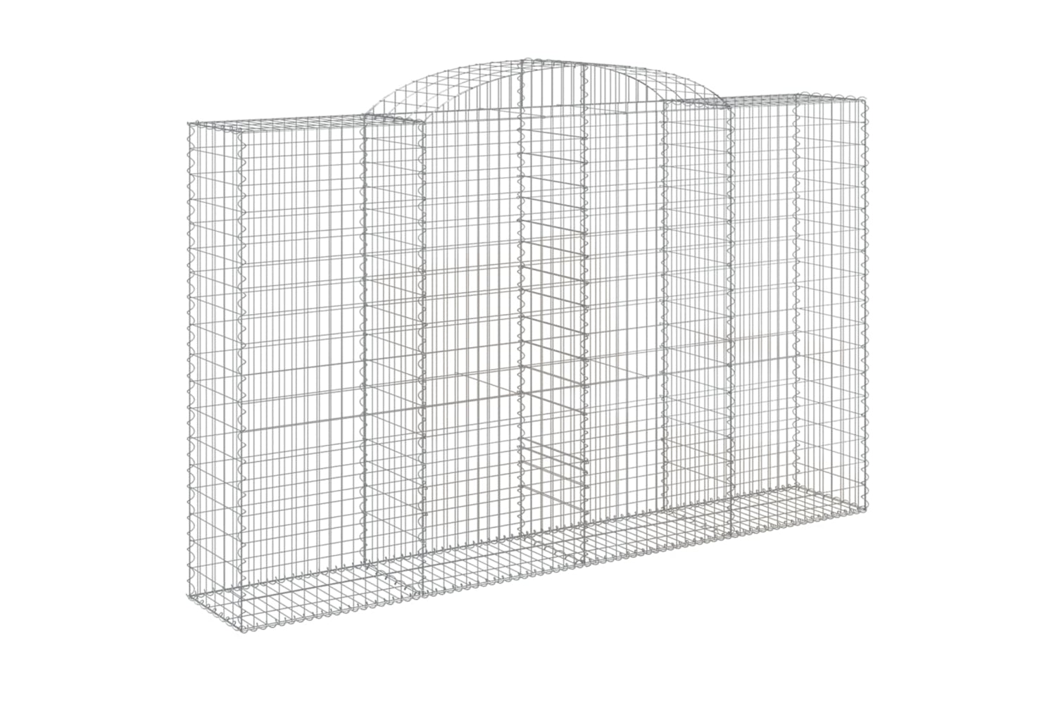 vidaXL 3146776 Arched Gabion Baskets 5 Pcs 300x50x180/200cm Galvanised Iron-2