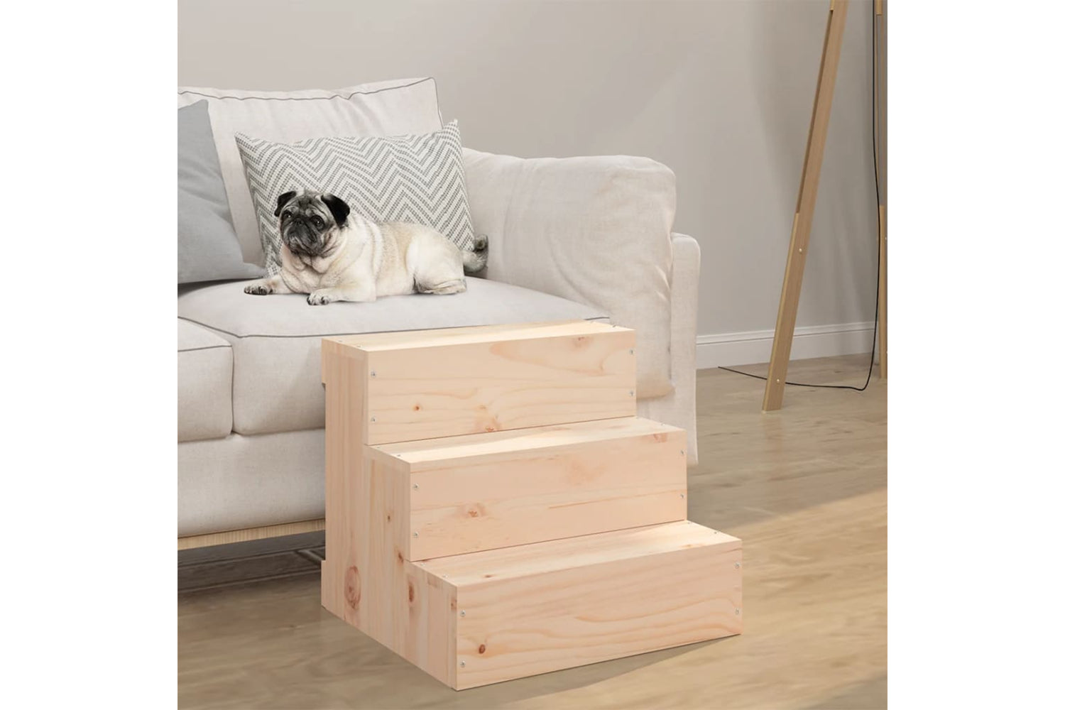 vidaXL 822461 Pet Stair 40x37.5x35cm Solid Wood Pine-2