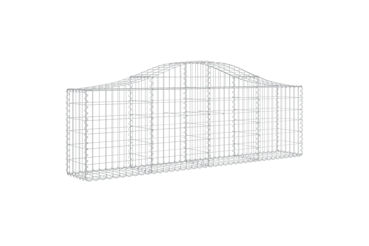 vidaXL 3145390 Arched Gabion Baskets 4 Pcs 200x30x60/80cm Galvanised Iron-2