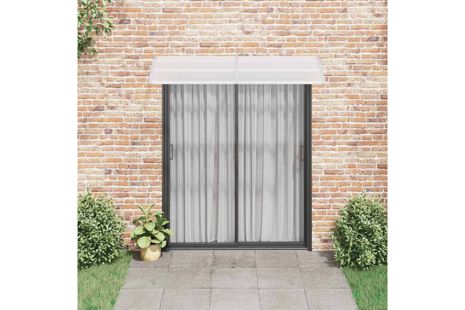 vidaXL 144820 Door Canopy Grey And Transparent 200x80cm Pc-2