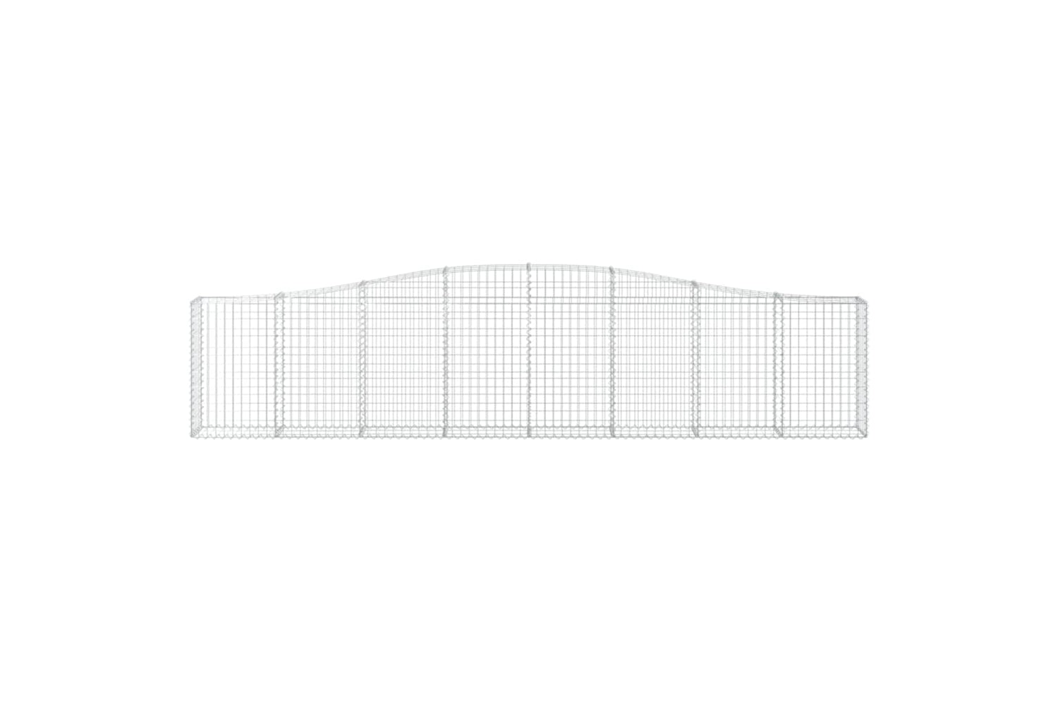vidaXL 3145815 Arched Gabion Baskets 4 Pcs 400x30x80/100cm Galvanised Iron-3