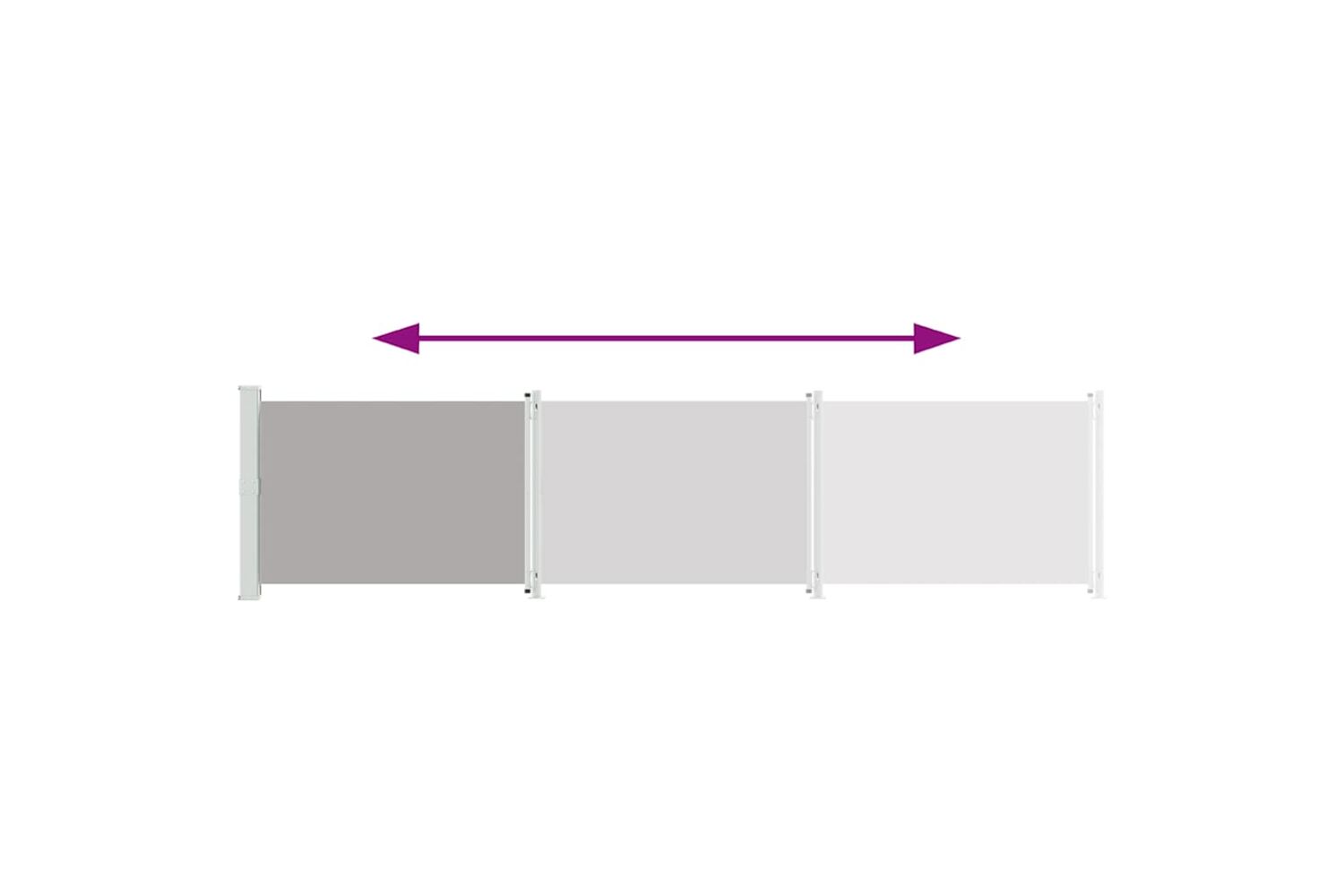vidaXL 313373 Patio Retractable Side Awning 140x600cm Grey-7