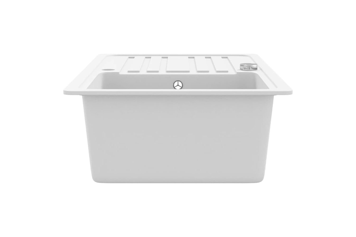 Vidaxl Granite Kitchen Sink Single Basin With Drainer Reversible Cream White-5