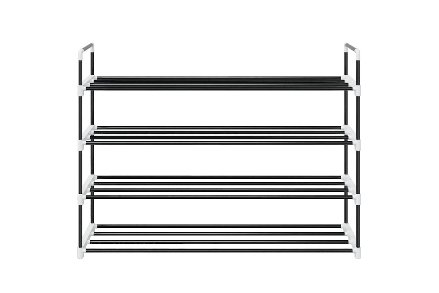 Vidaxl 245626 Shoe Rack With 4 Shelves Metal And Plastic Black-2