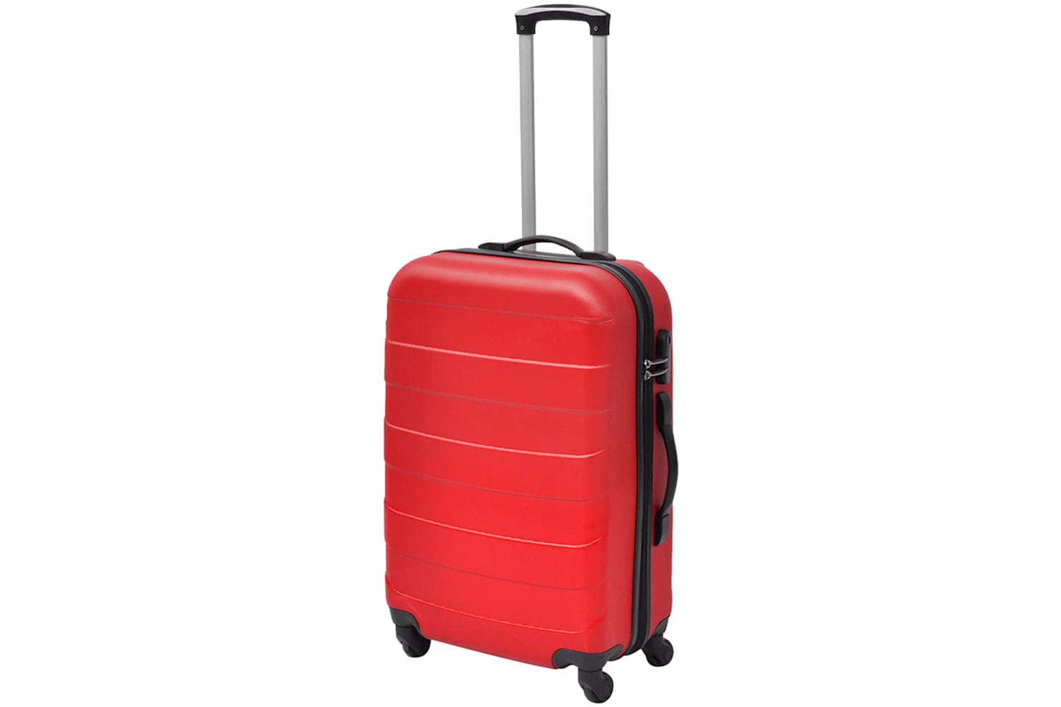 vidaXL 91143 Three Piece Hardcase Trolley Set Red 45.5/55/66cm-2