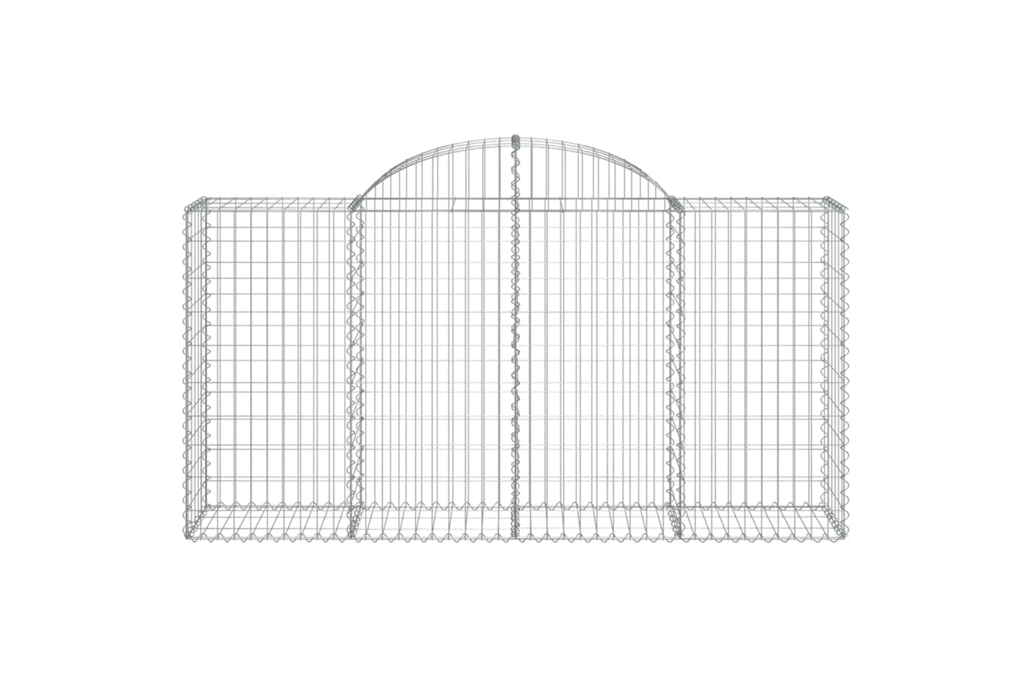 vidaXL 153495 Arched Gabion Basket 200x50x100/120cm Galvanised Iron-2