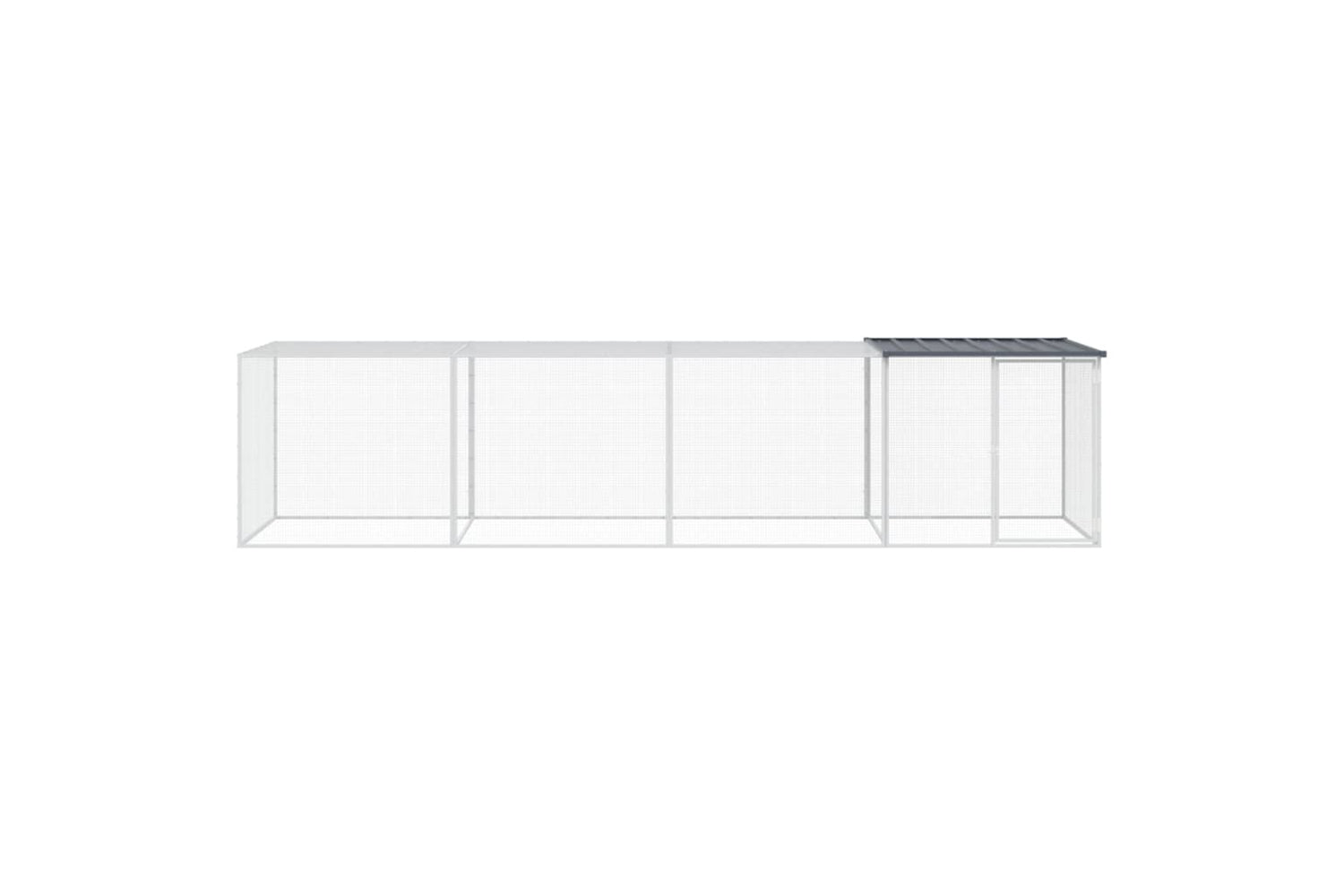 vidaXL 3189040 Chicken Cage With Roof Anthracite 403x98x90cm Galvanised Steel-2
