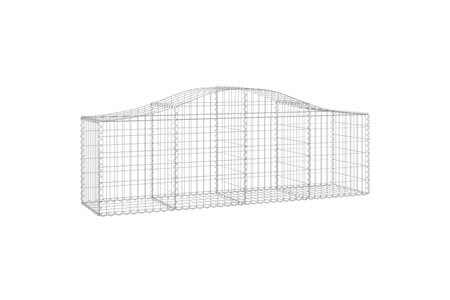 vidaXL 3145606 Arched Gabion Baskets 10 Pcs 200x50x60/80cm Galvanised Iron-2