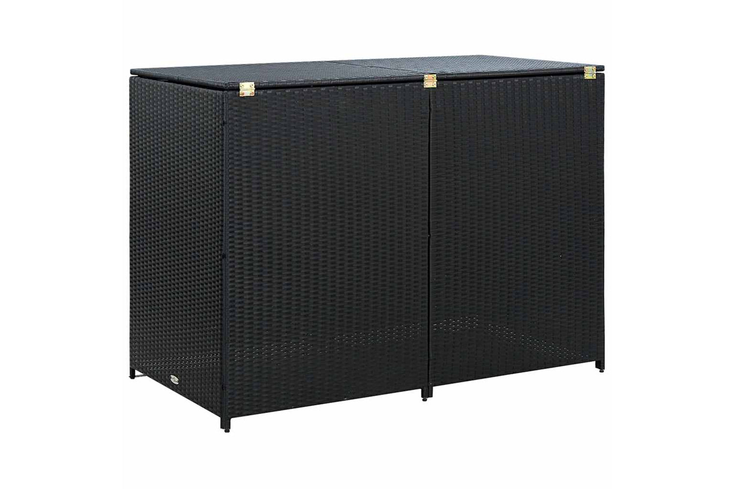vidaXL 43887 Double Wheelie Bin Shed Poly Rattan Black 148x80x111cm-7