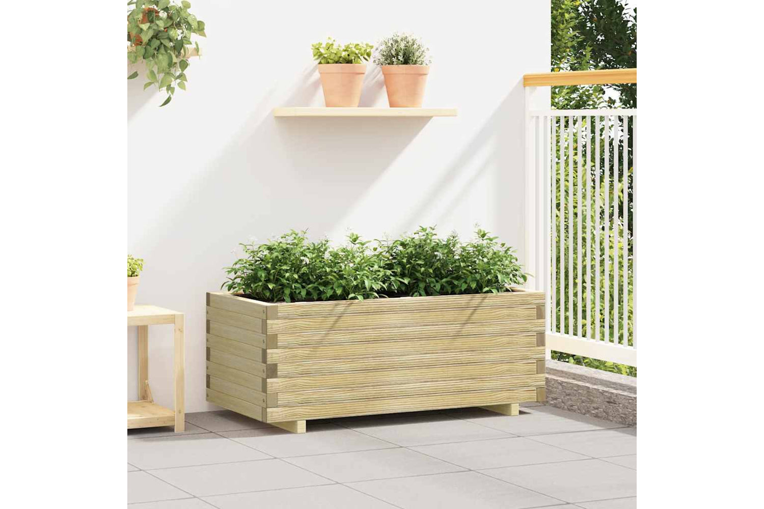 vidaXL Raised Bed 100x50x40cm Wood Rectangular-3
