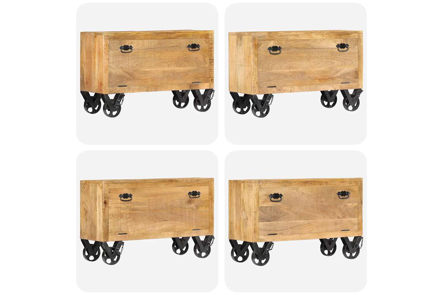 vidaXL 247658 Shoe Cabinet 86x35x55cm Solid Mango Wood-5
