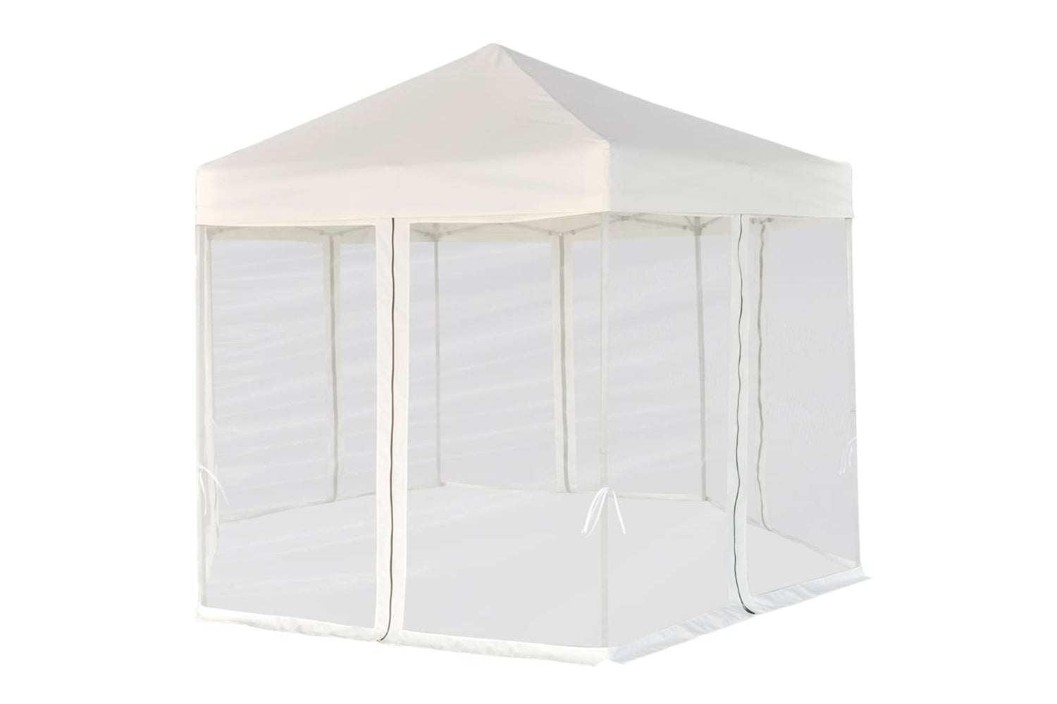 Vidaxl 42109 Hexagonal Pop-up Marquee With 6 Sidewalls Cream White 3.6x3.1 M-2