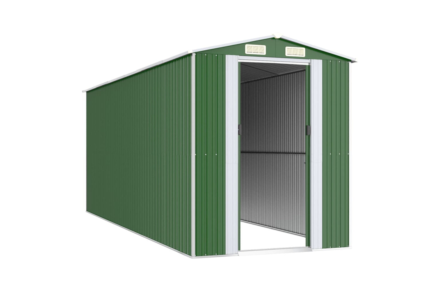 vidaXL 3147431 Garden Shed Green 192x523x223cm Galvanised Steel-2