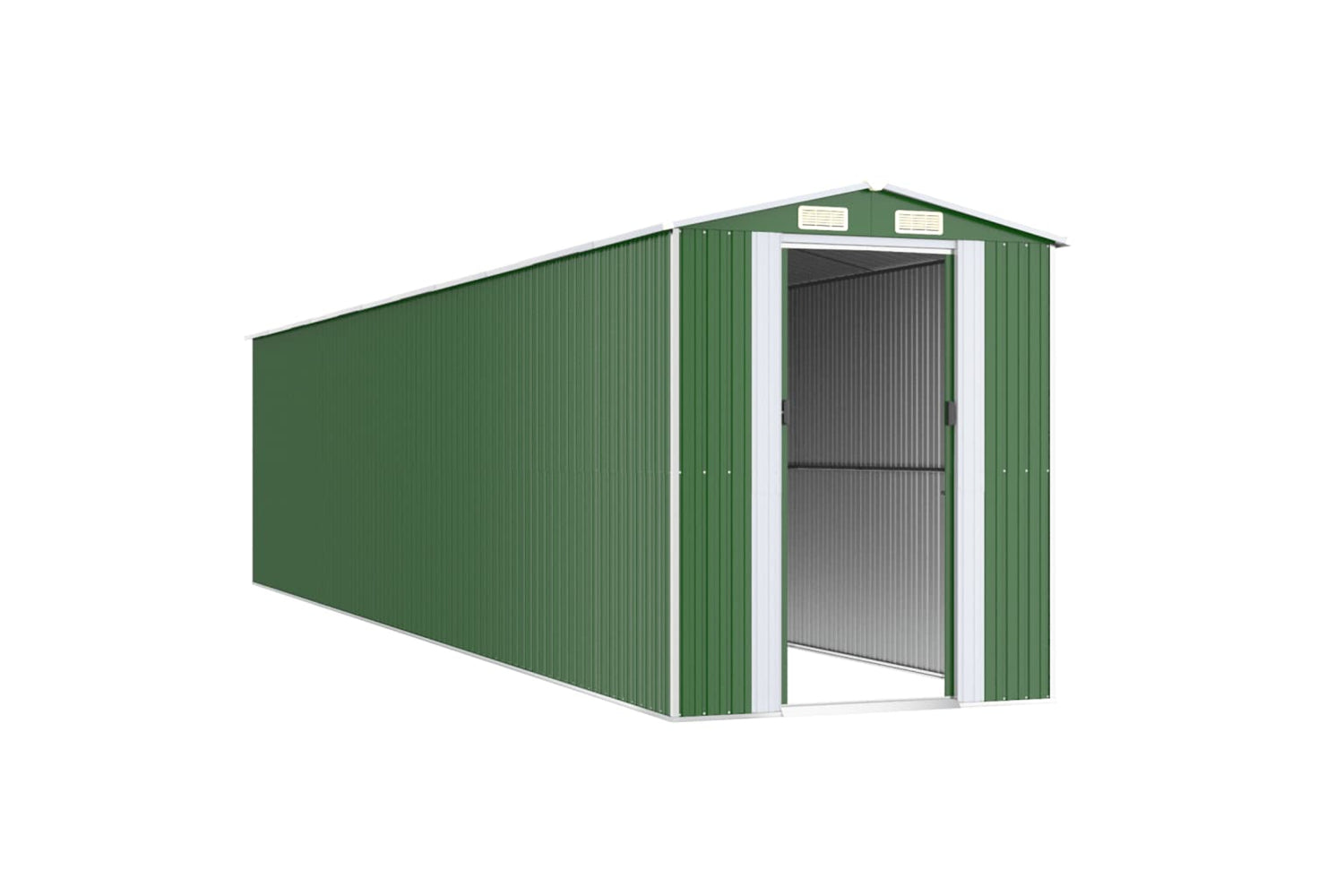 Vidaxl Garden Shed Green 192x938x223 Cm Galvanised Steel-2