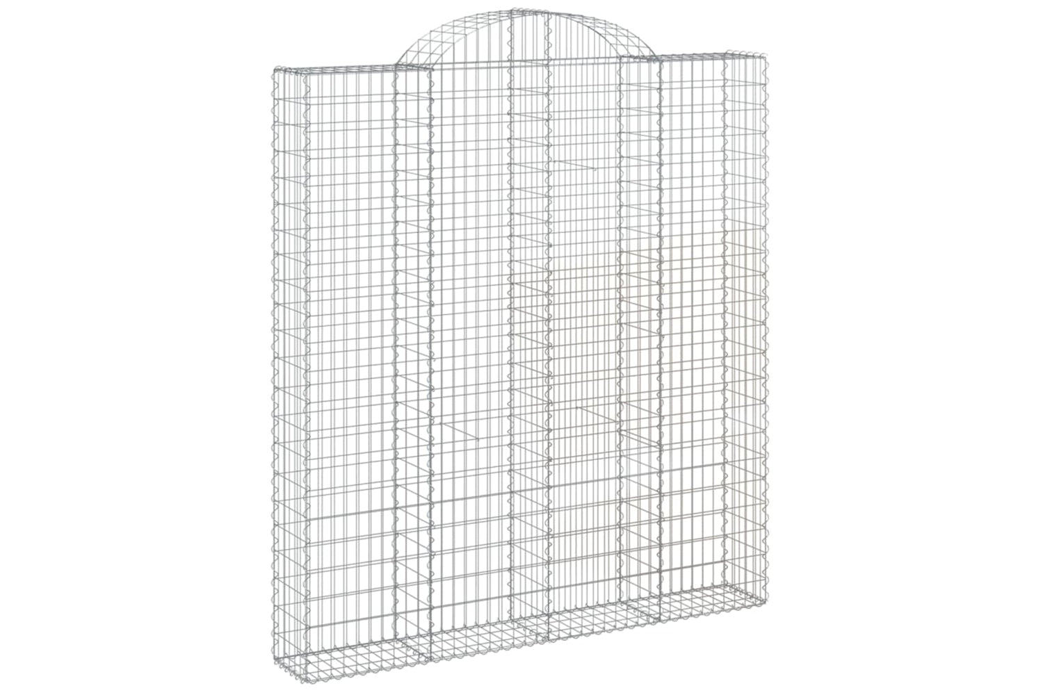 vidaXL 3146236 Arched Gabion Baskets 2 Pcs 200x30x220/240cm Galvanised Iron-2