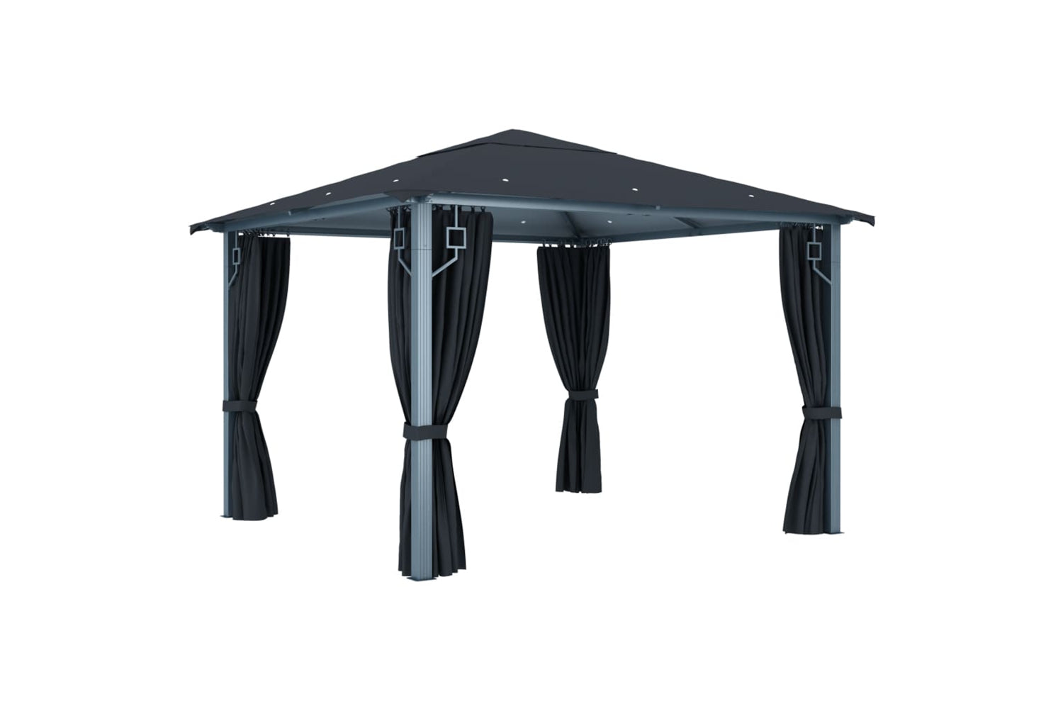 vidaXL 48043 Gazebo With Curtain 300x300cm Anthracite Aluminium-3