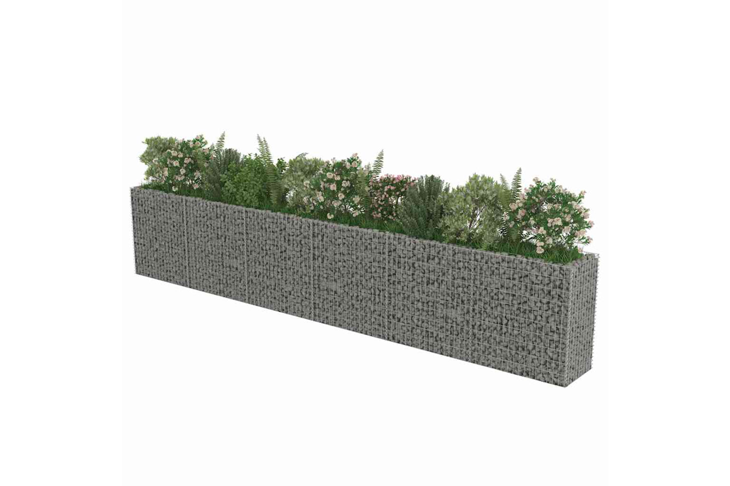 vidaXL 143566 Gabion Raised Bed Galvanised Steel 540x50x100cm-3