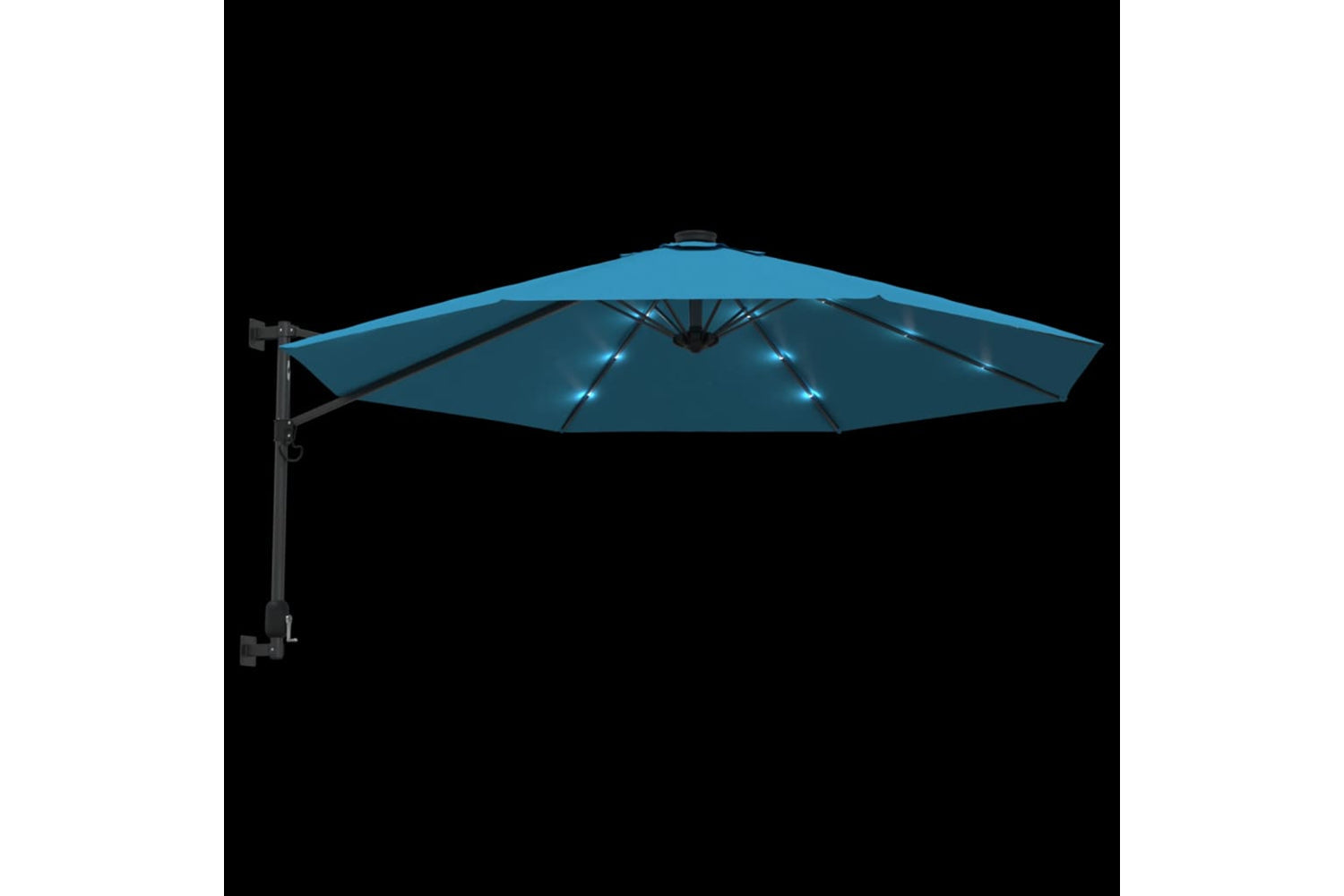 Vidaxl 362894 Wall-mounted Parasol With Leds Sea Blue 290cm-6
