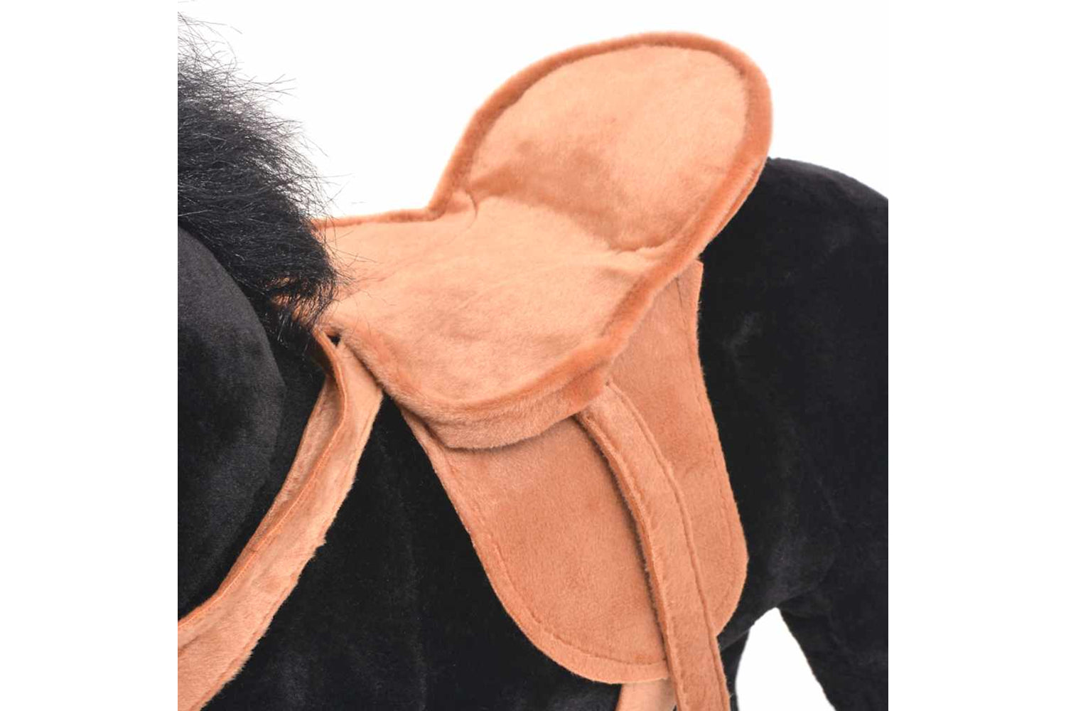 Vidaxl Standing Toy Horse Plush Black-5