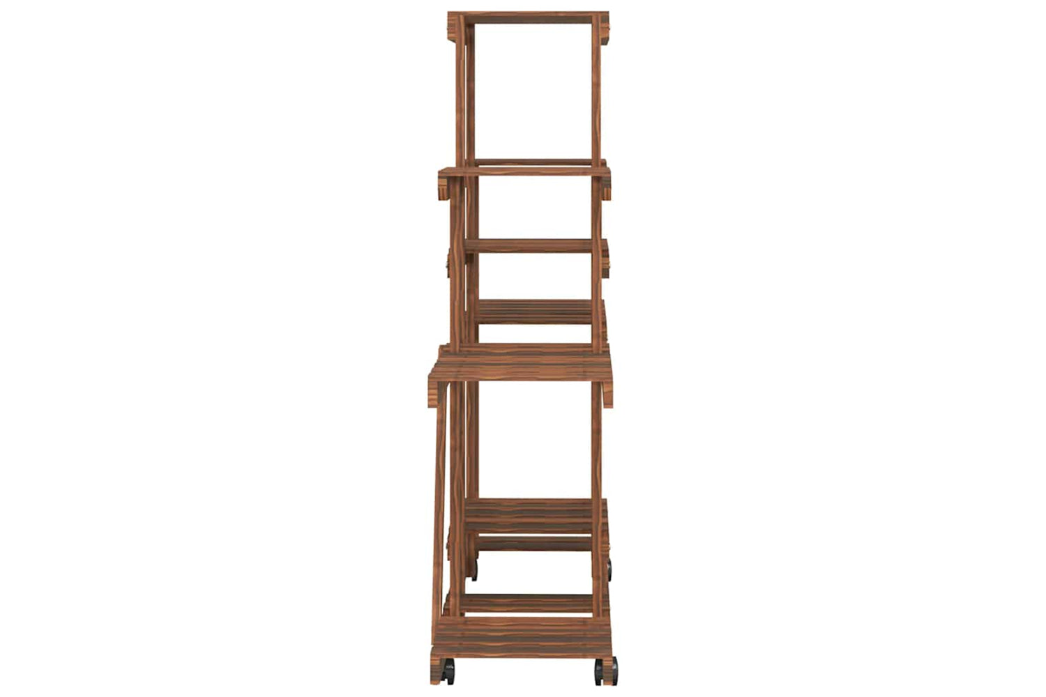 vidaXL 362851 Flower Stand With Wheels 110x25x101cm Solid Wood Fir-5