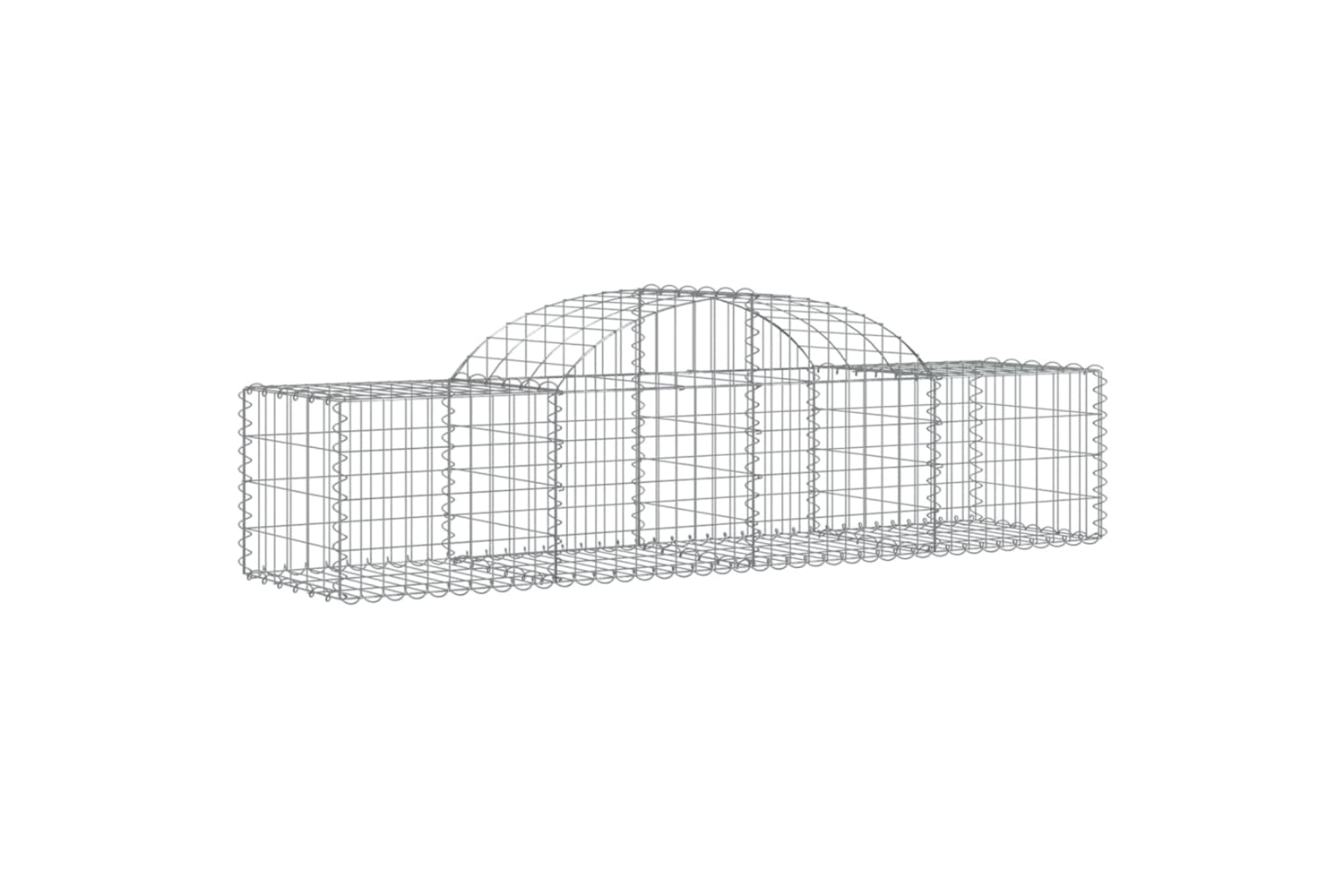 vidaXL 3146266 Arched Gabion Baskets 11 Pcs 200x50x40/60cm Galvanised Iron-2
