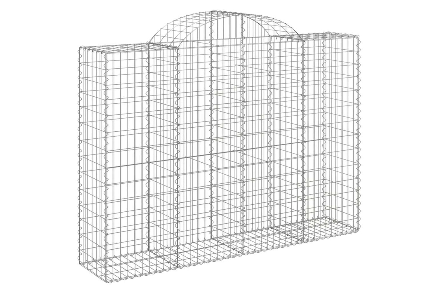 vidaXL 3146365 Arched Gabion Baskets 5 Pcs 200x50x140/160cm Galvanised Iron-2