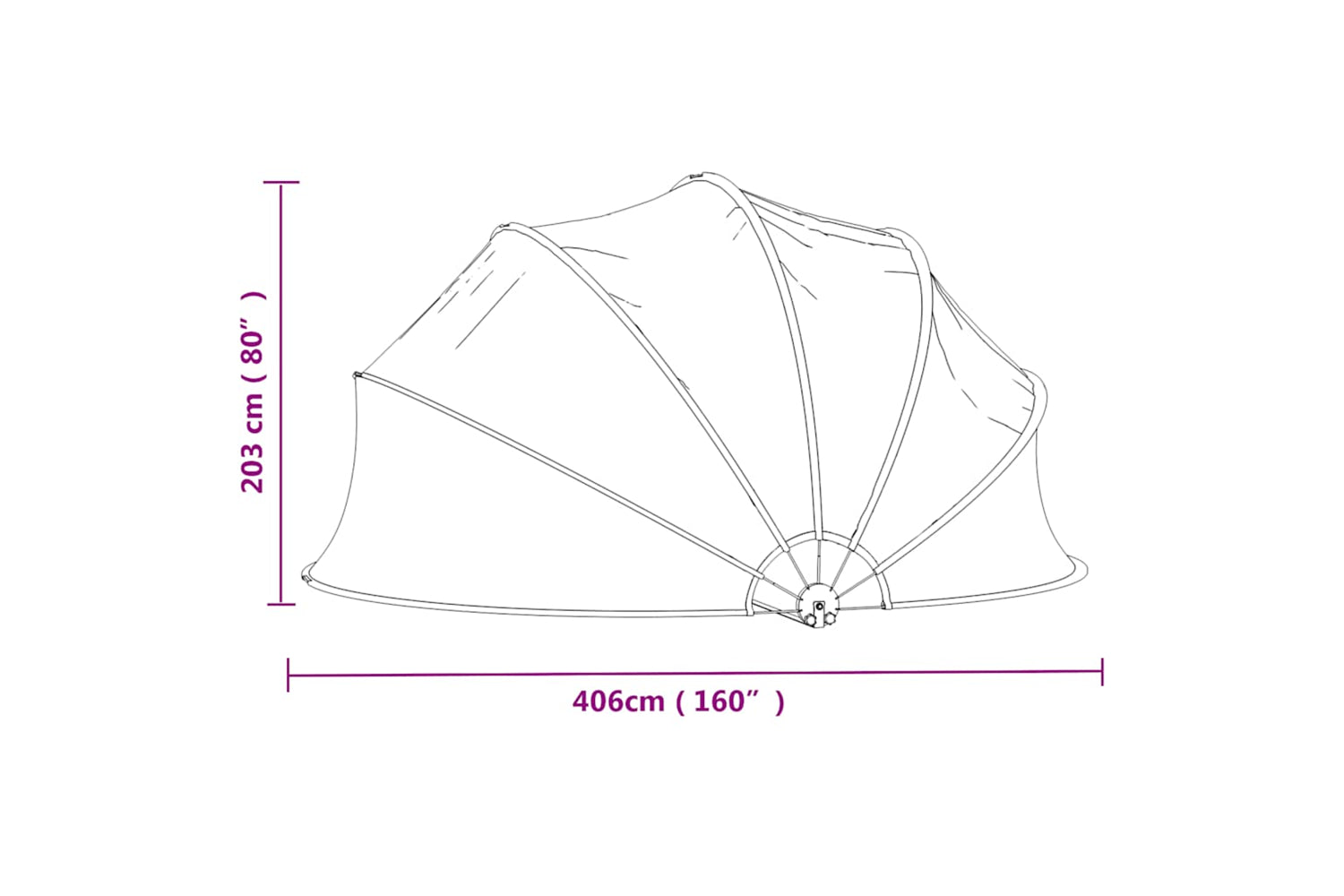 vidaXL 93814 Pool Dome Round 406x203cm Pvc-7