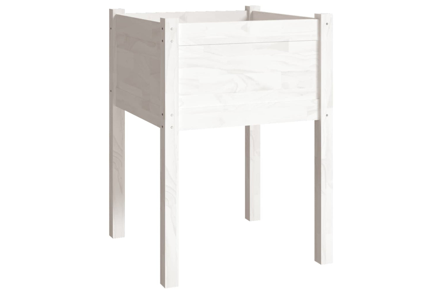 vidaXL 810802 Garden Planters 2 Pcs White 50x50x70cm Solid Pinewood-3