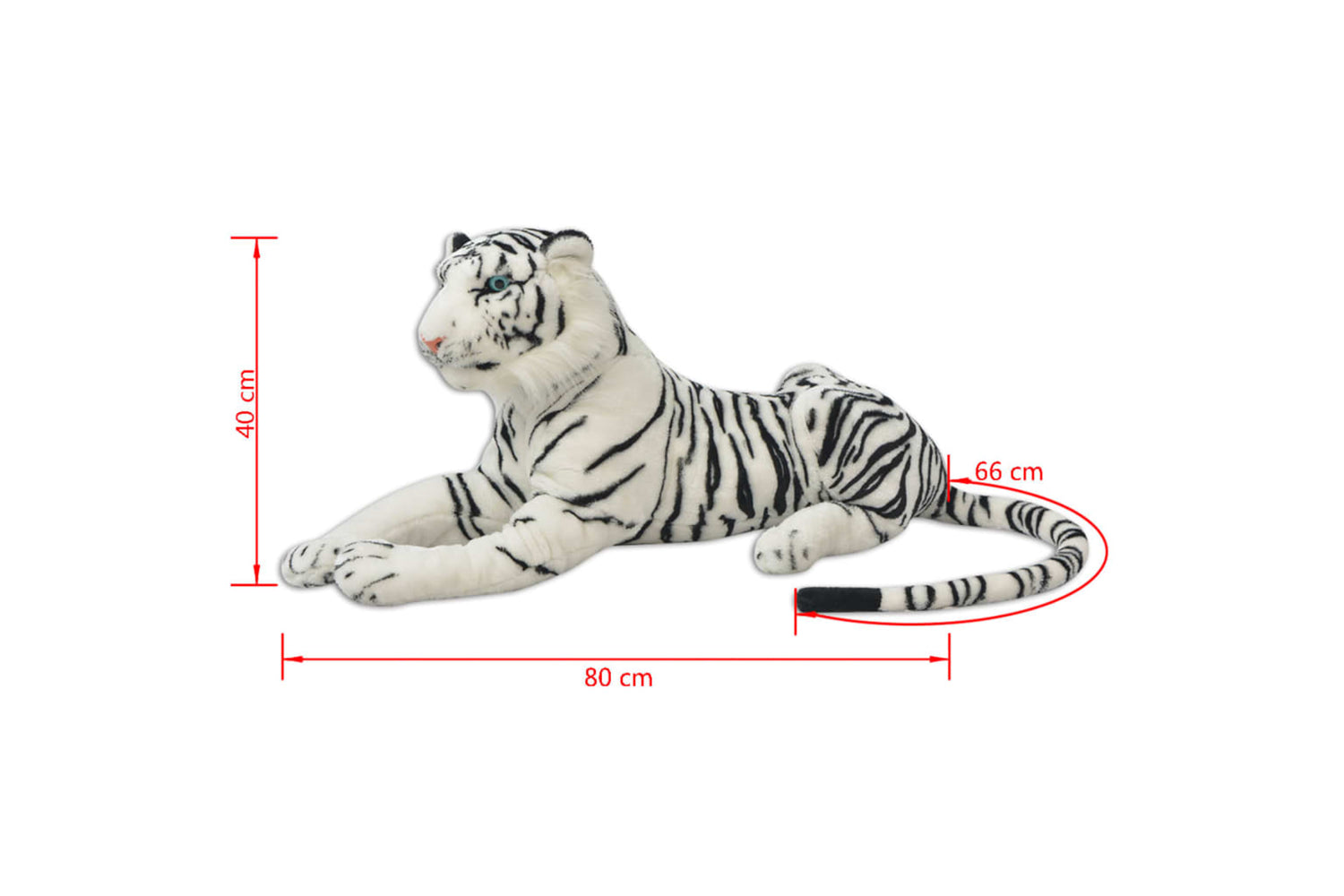 vidaXL 80164 Tiger Toy Plush White Xxl-5