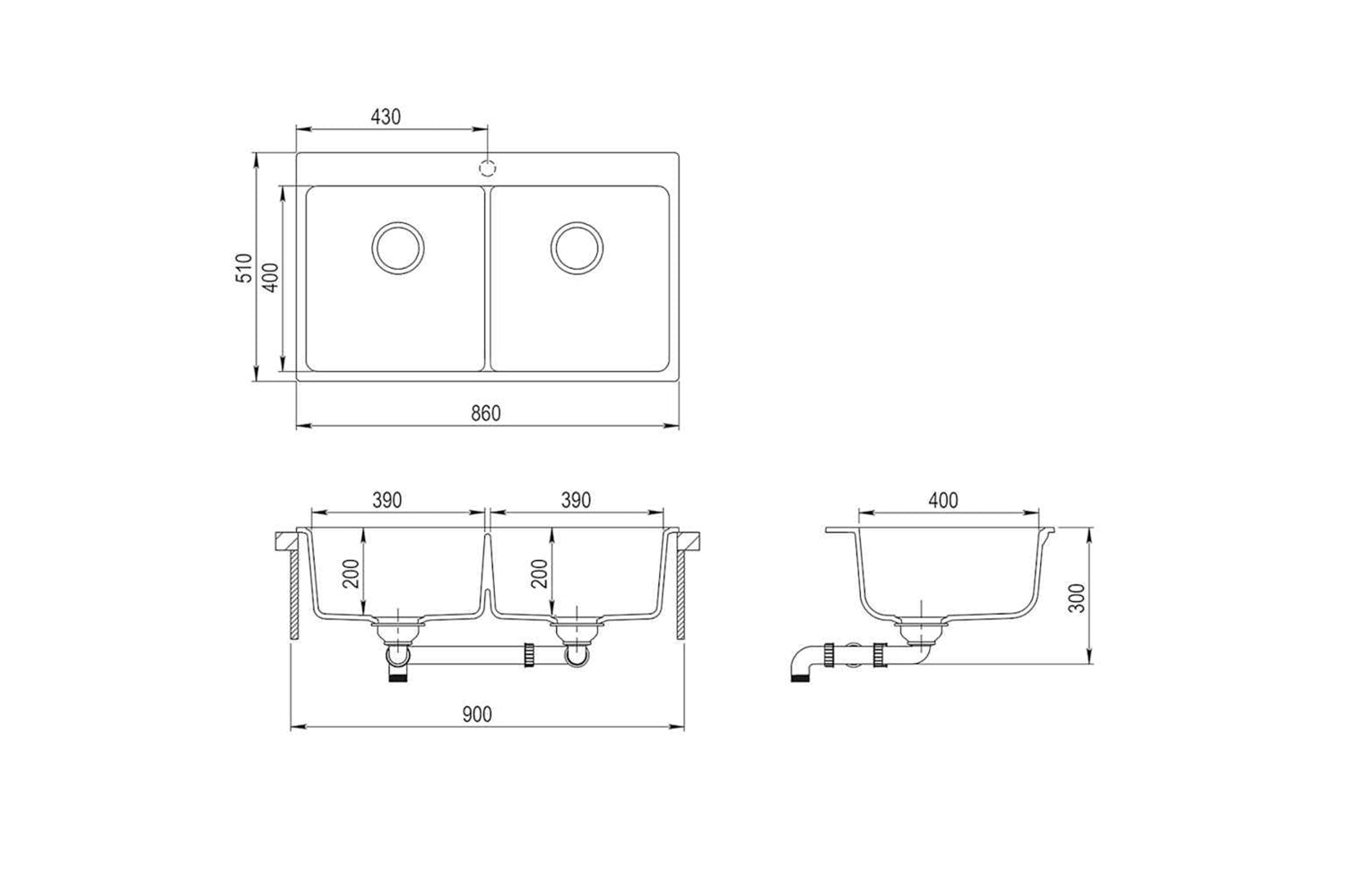 Vidaxl Overmount Kitchen Sink Double Basin Granite Cream White-6