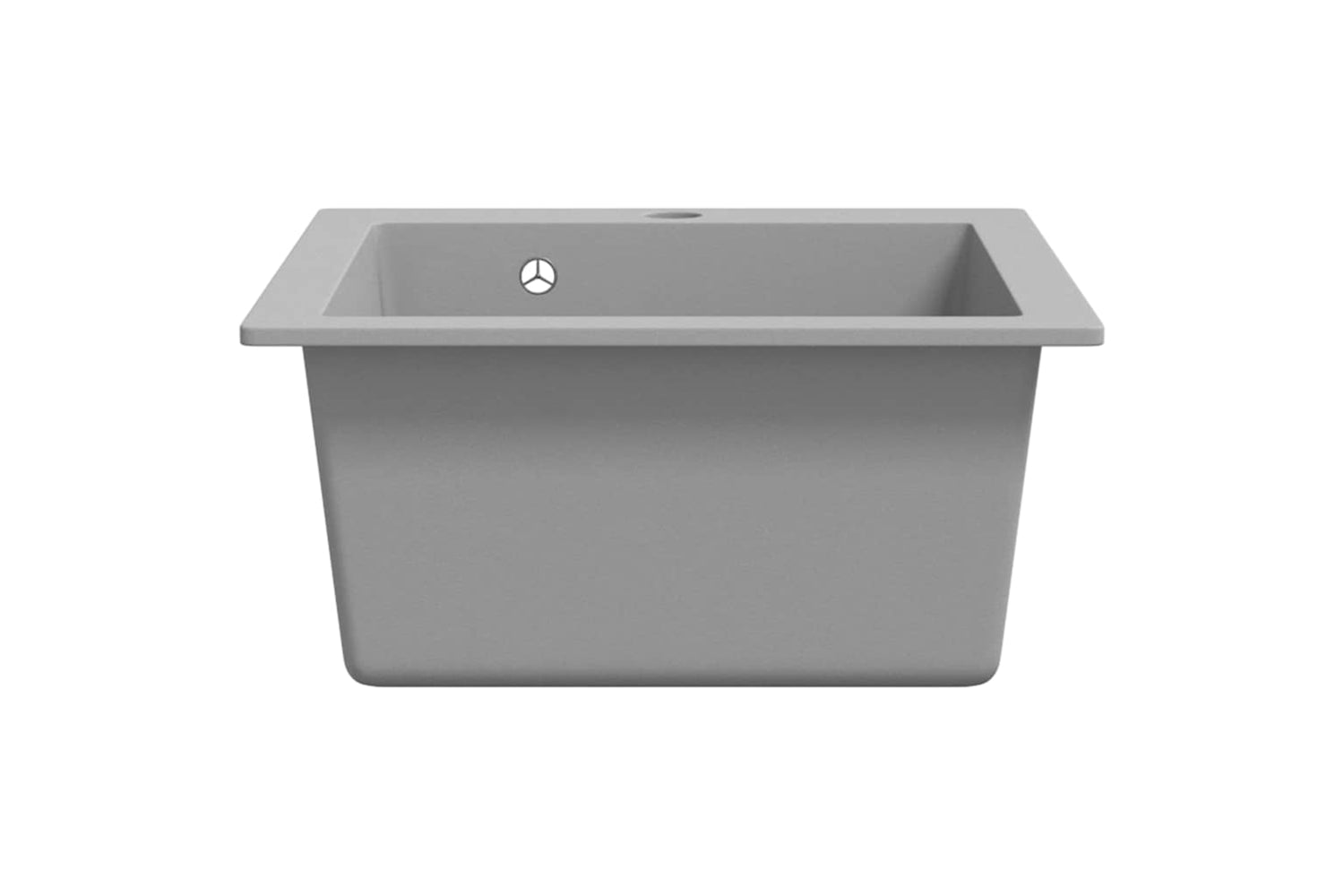 Vidaxl Overmount Kitchen Sink Single Basin Granite Grey-4