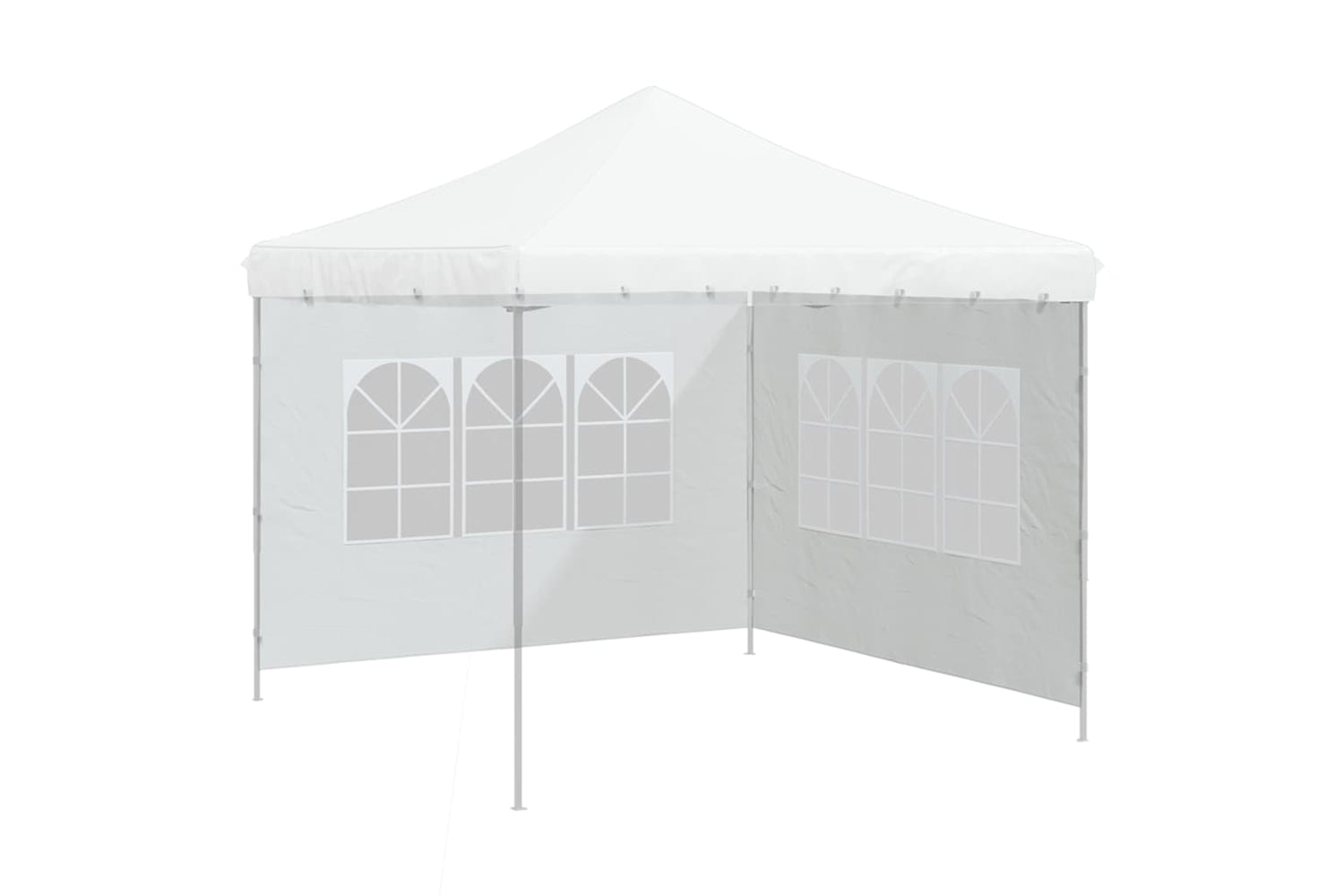 vidaXL Party Tent Sidewall 2 Pcs With Window Pe White-4