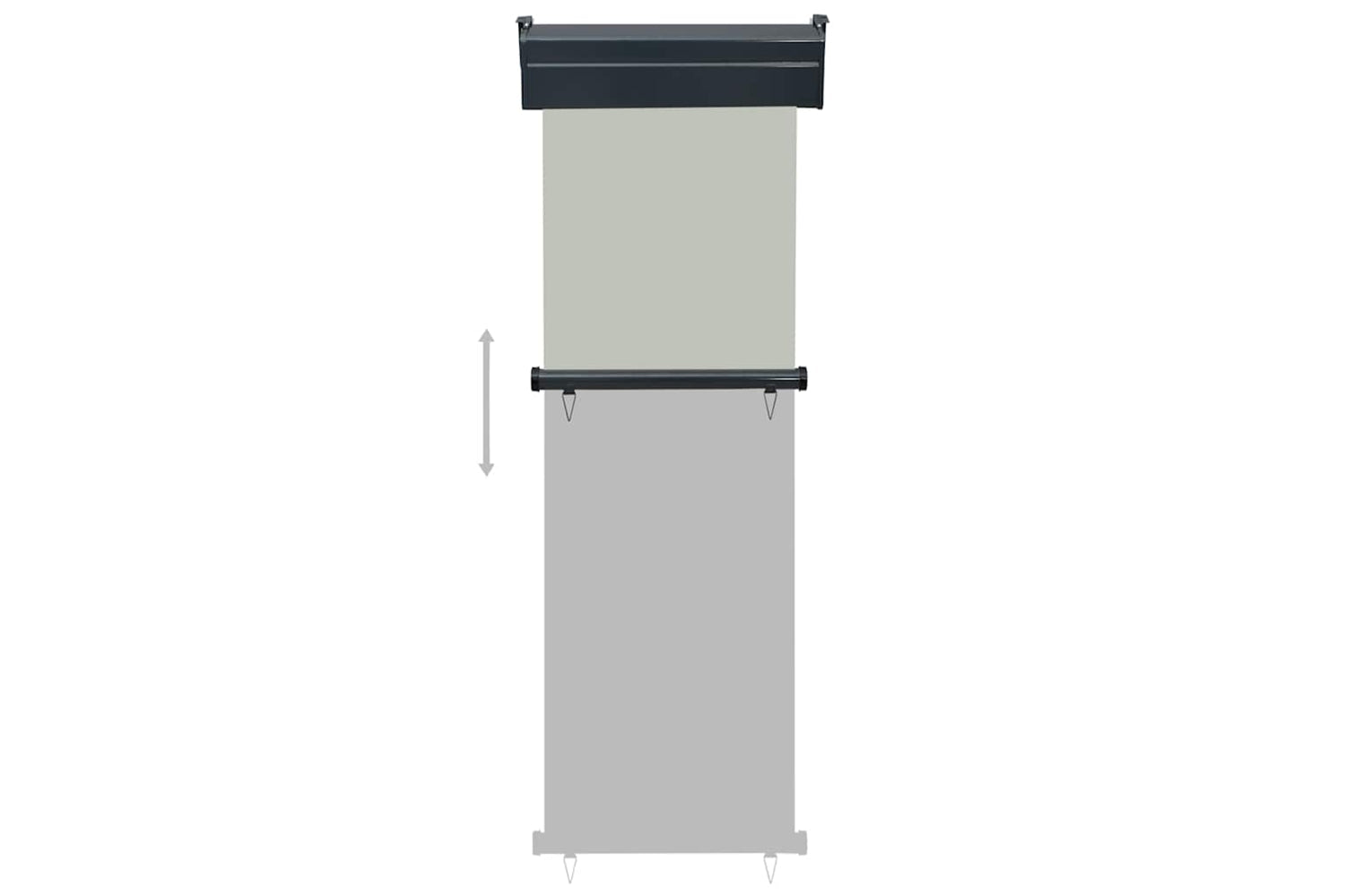 vidaXL Balcony Side Awning 65x250cm Grey-5