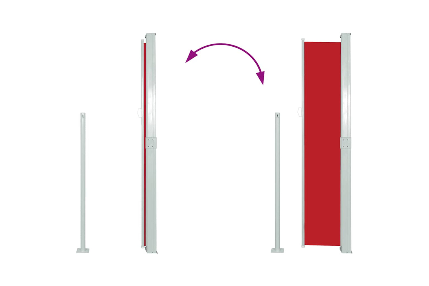 vidaXL 48367 Patio Retractable Side Awning 170x300cm Red-7