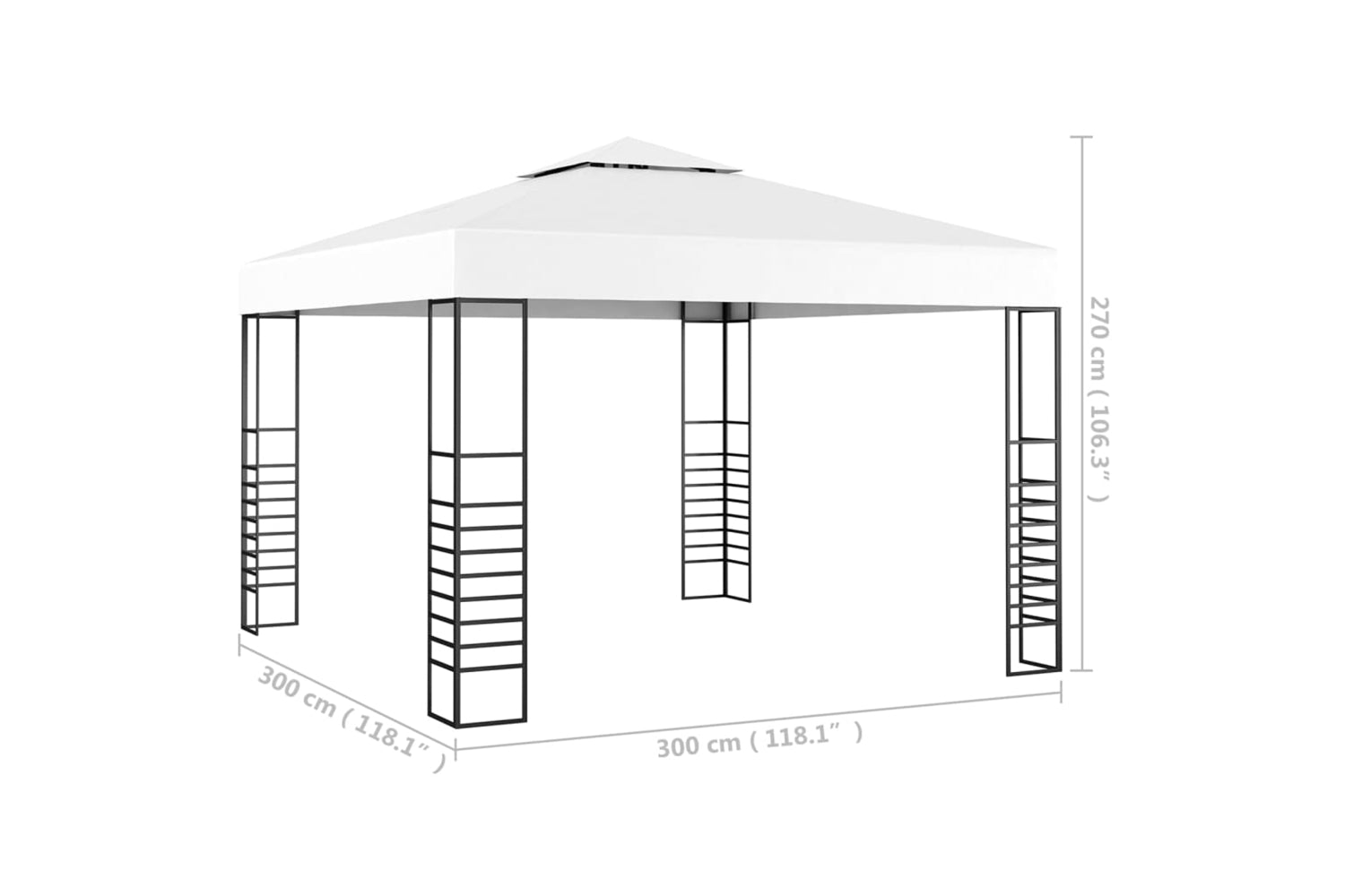 Vidaxl 48033 Garden Marquee 3x3 M White-5
