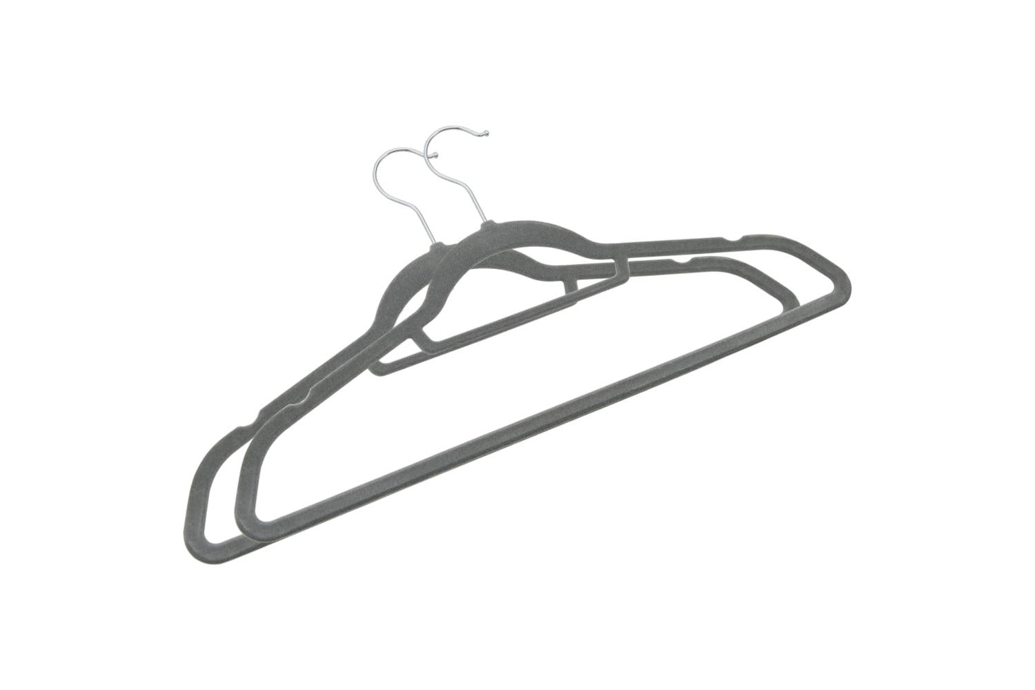 Vidaxl 289919 100 Pcs Clothes Hanger Set Anti-slip Grey Velvet-4