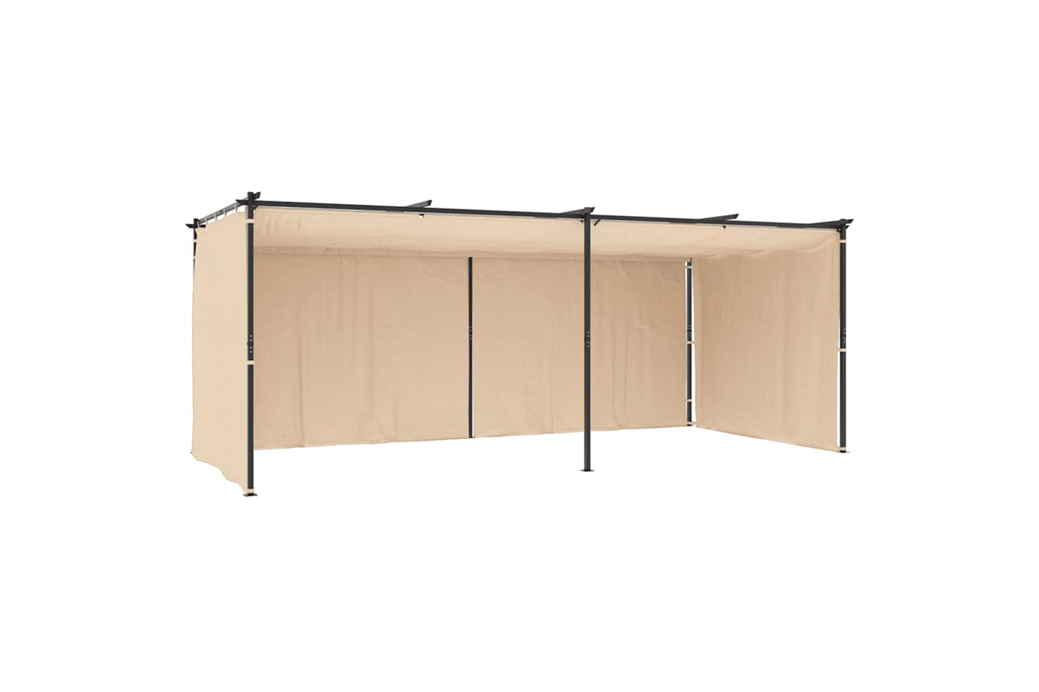 Vidaxl Gazebo With Curtains 3x6 M Cream Steel-5