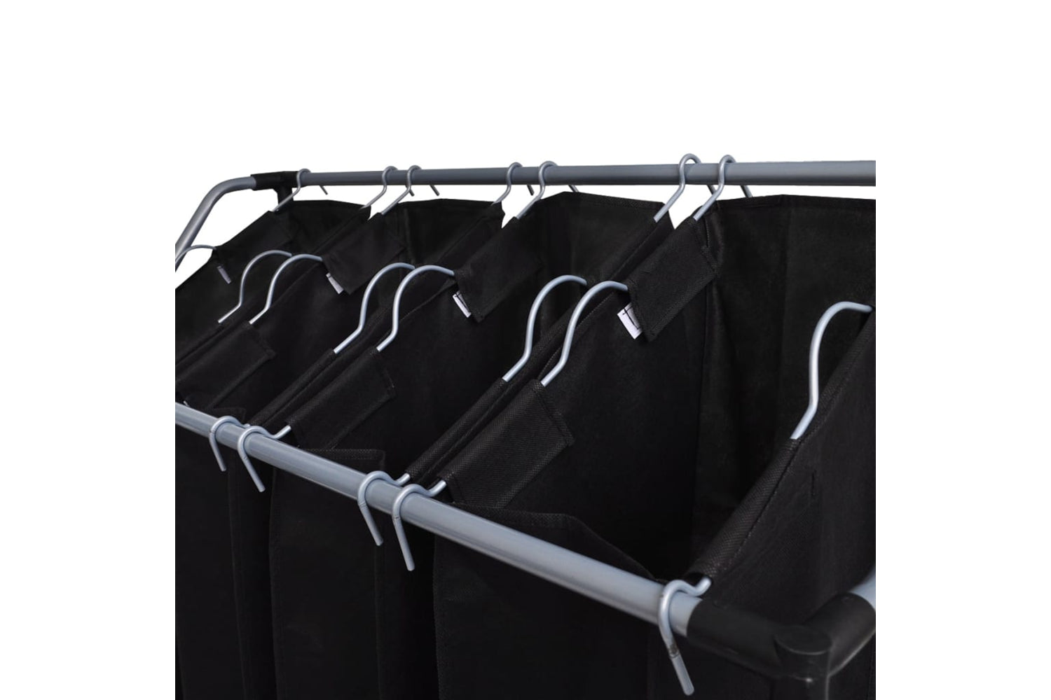 Vidaxl 276041 Laundry Sorters With Bags 2 Pcs Black And Grey-2