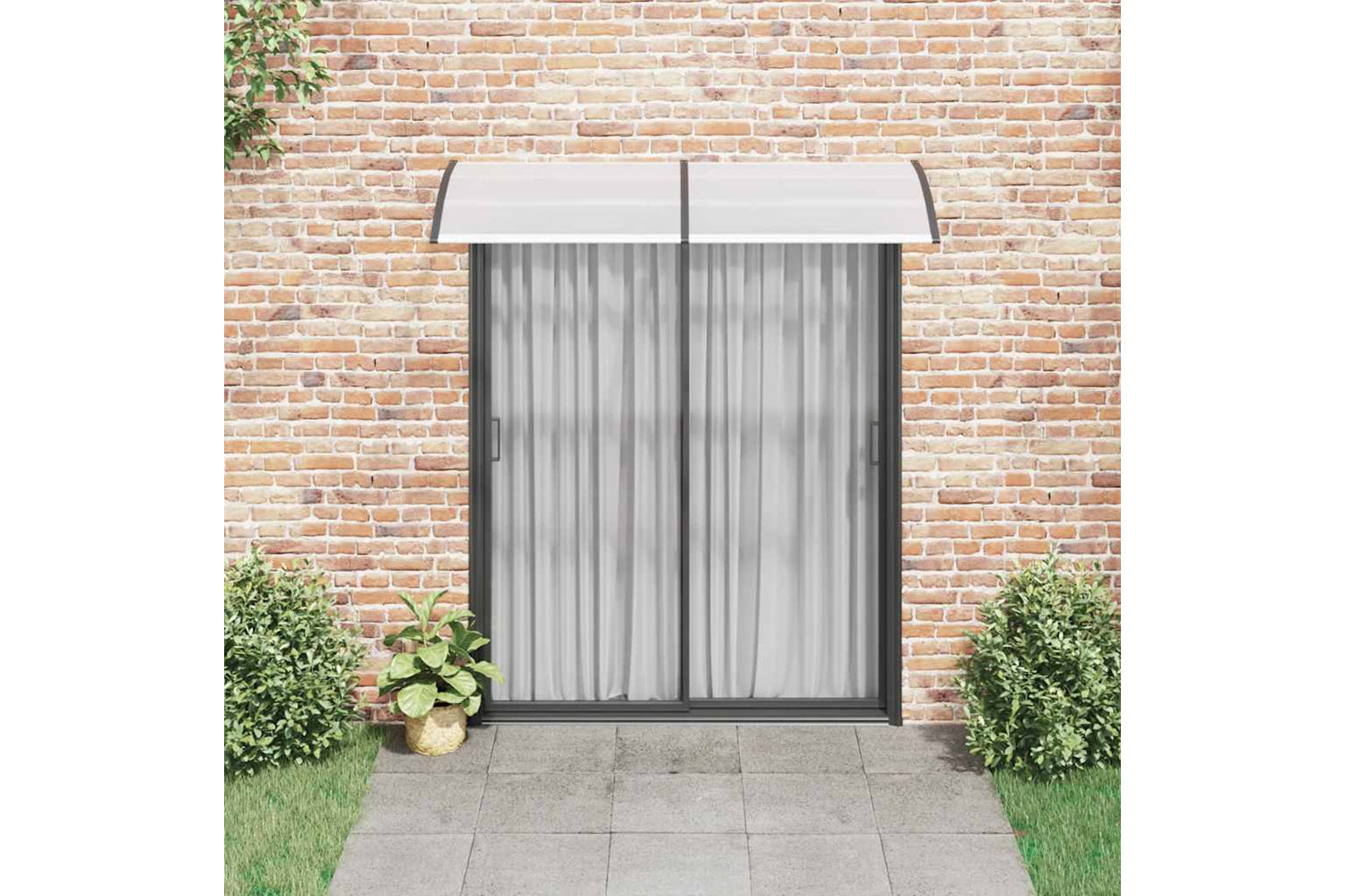 vidaXL 144815 Door Canopy Black And Transparent 200x80cm Pc-2