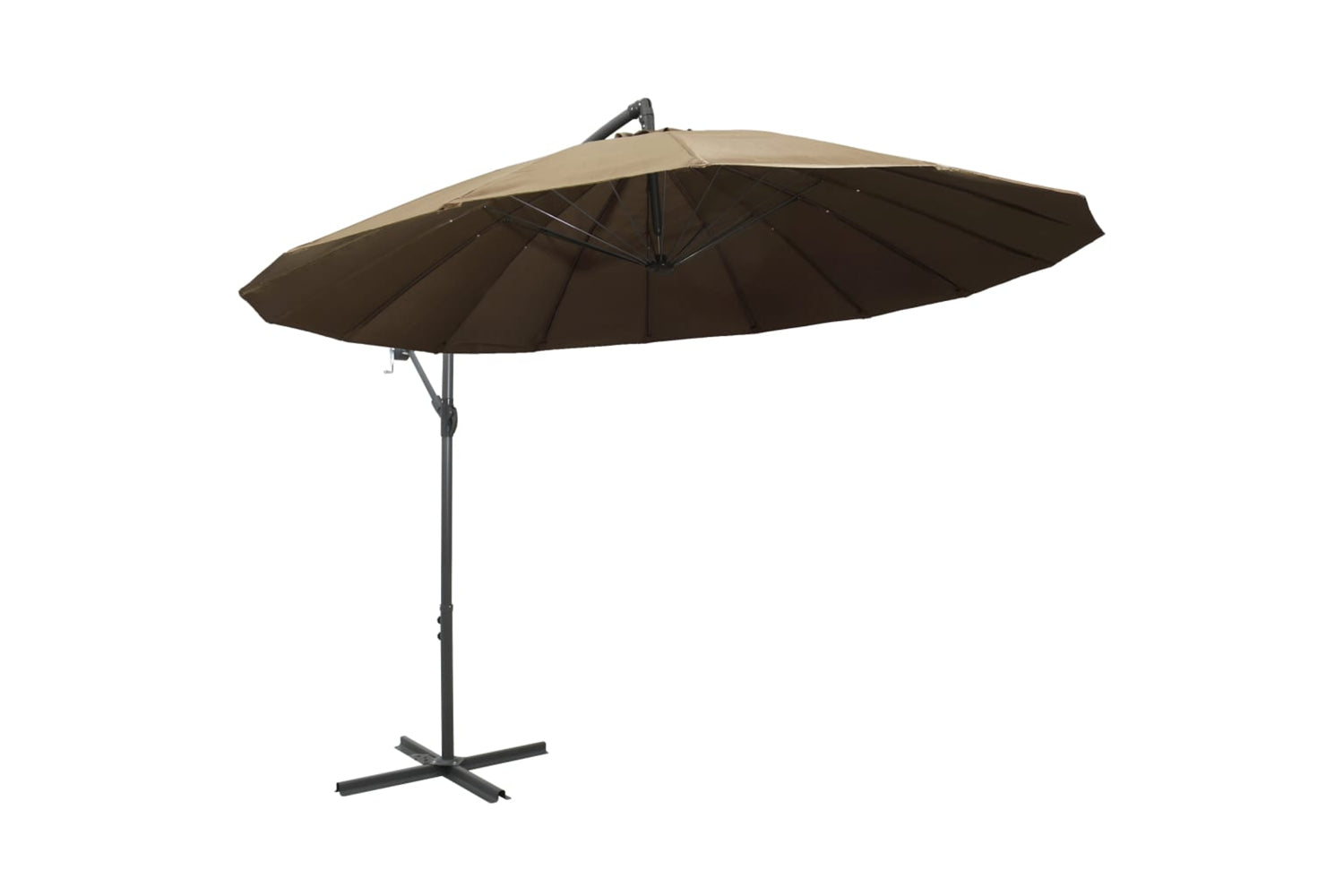 Vidaxl 47223 Hanging Parasol Taupe 3 M Aluminium Pole-2