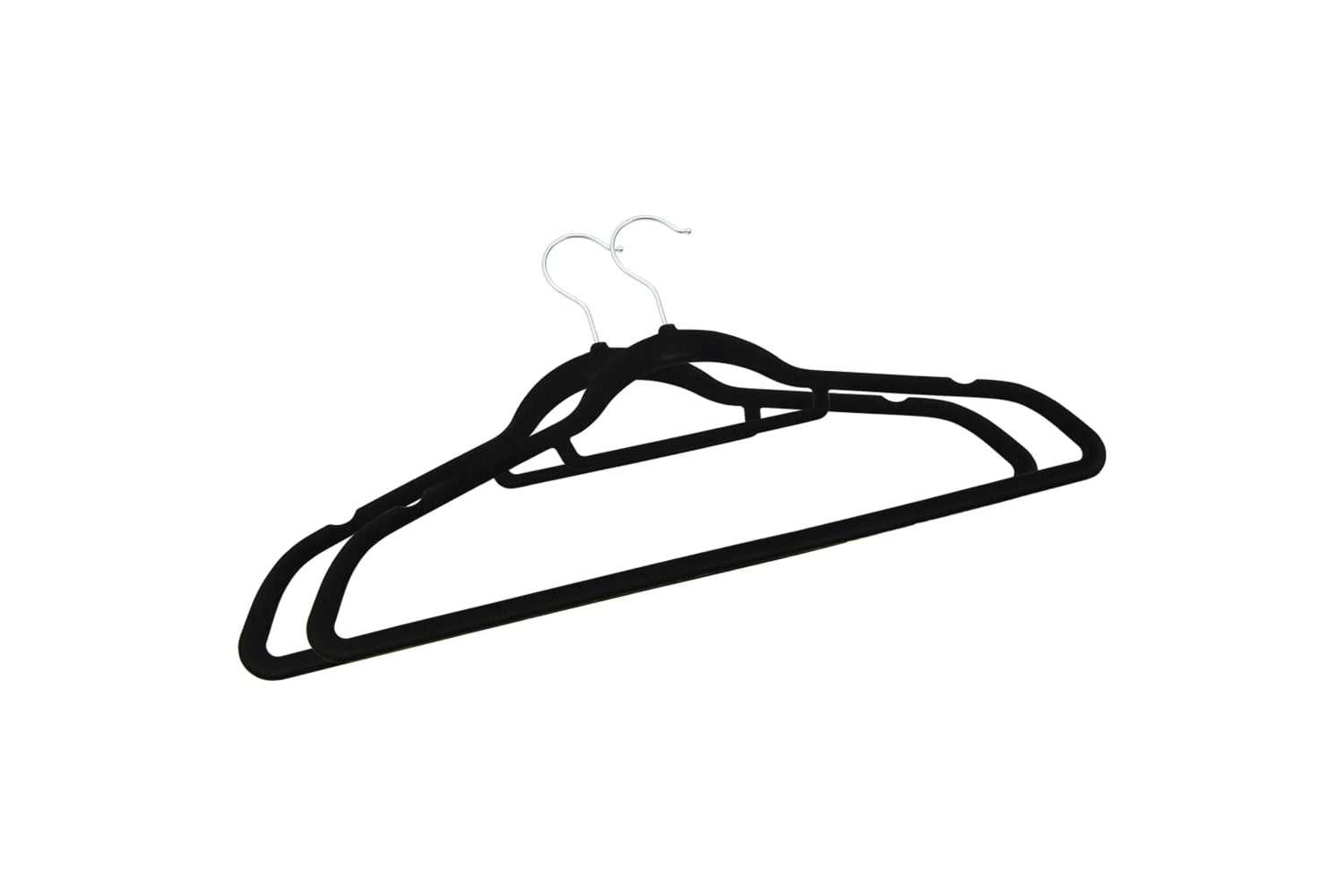 Vidaxl 289922 100 Pcs Clothes Hanger Set Anti-slip Black Velvet-4