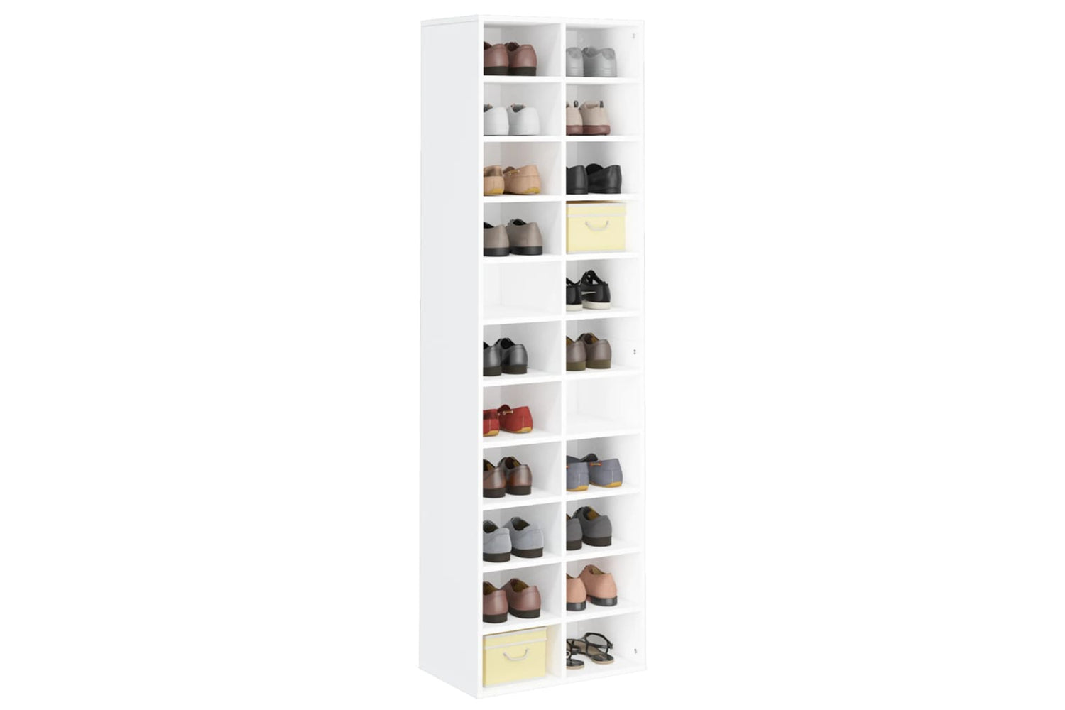vidaXL 800369 Shoe Cabinet White 54x34x183cm Engineered Wood-2