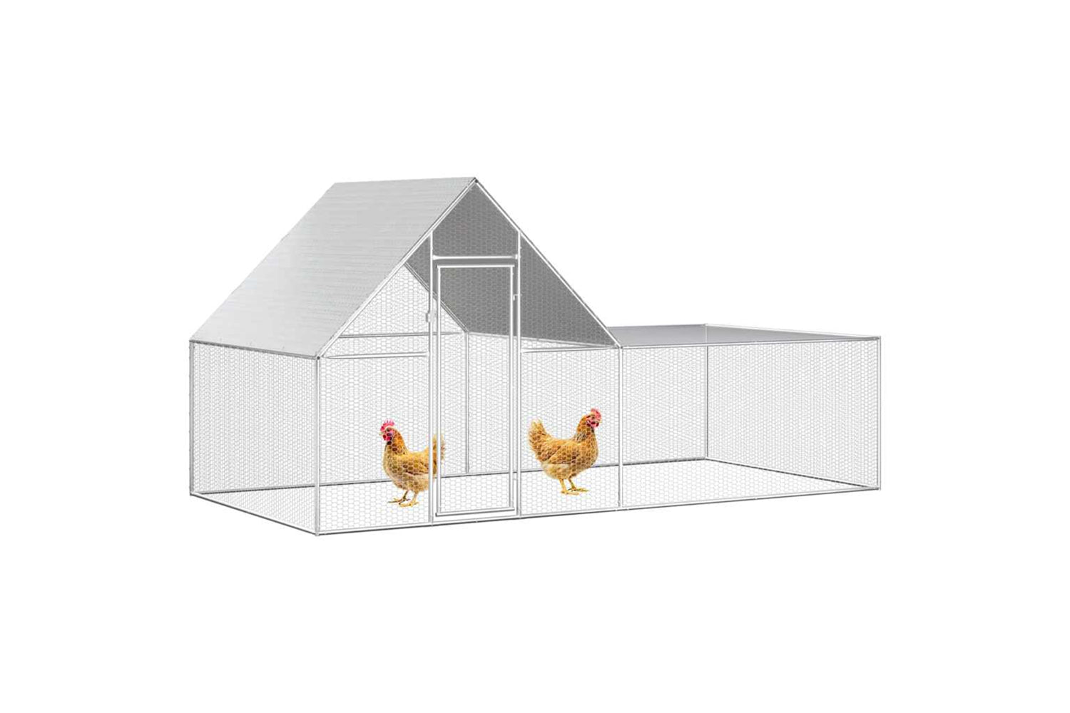 Vidaxl Chicken Coop 4x2x2 M Galvanised Steel-2