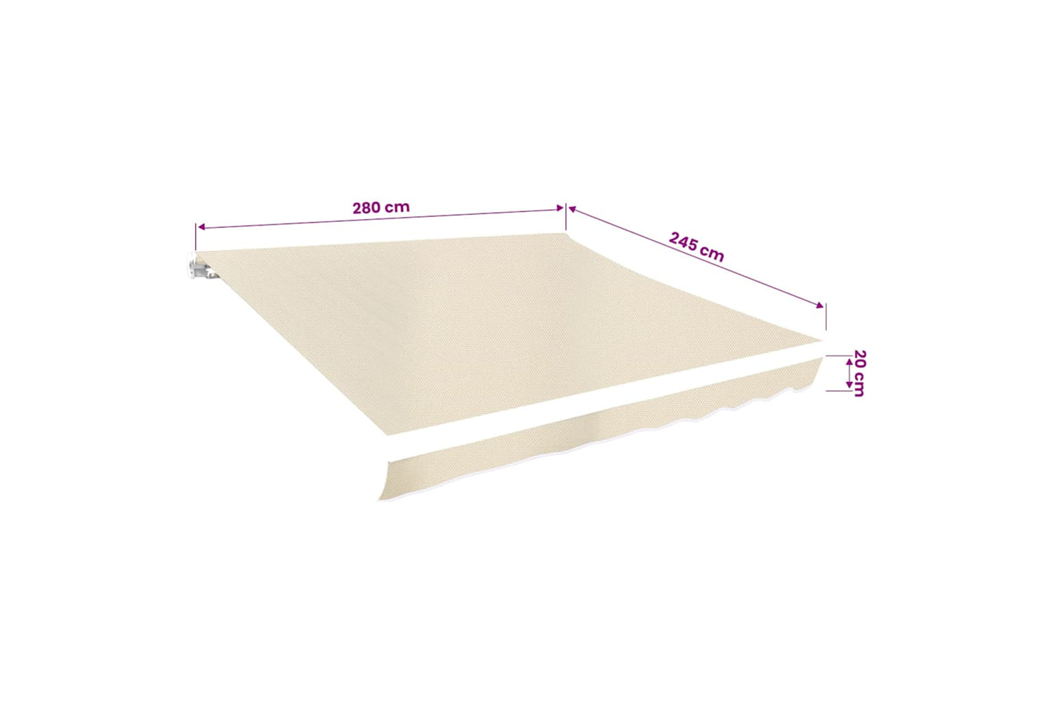 vidaXL 141013 Awning Top Sunshade Canvas Cream 3x2.5m (frame Not Included)-4