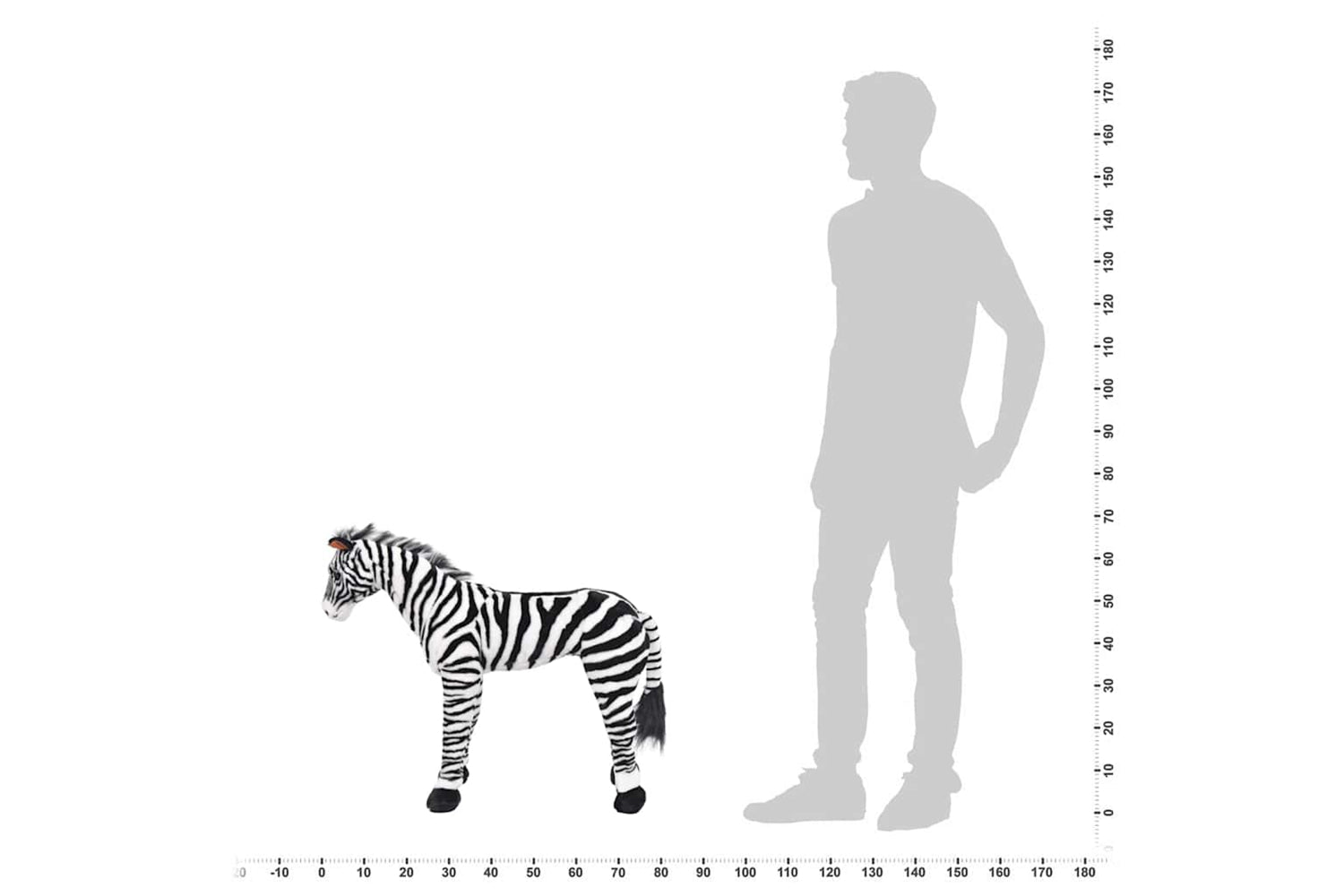 vidaXL 91335 Standing Plush Toy Zebra Black And White Xxl-4