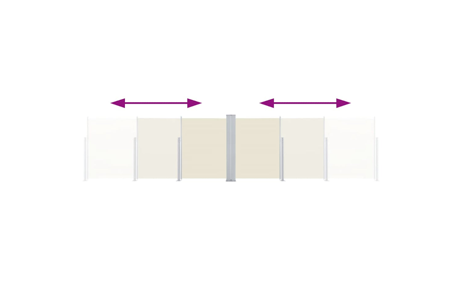 vidaXL 48479 Retractable Side Awning Cream 120x1000cm-5