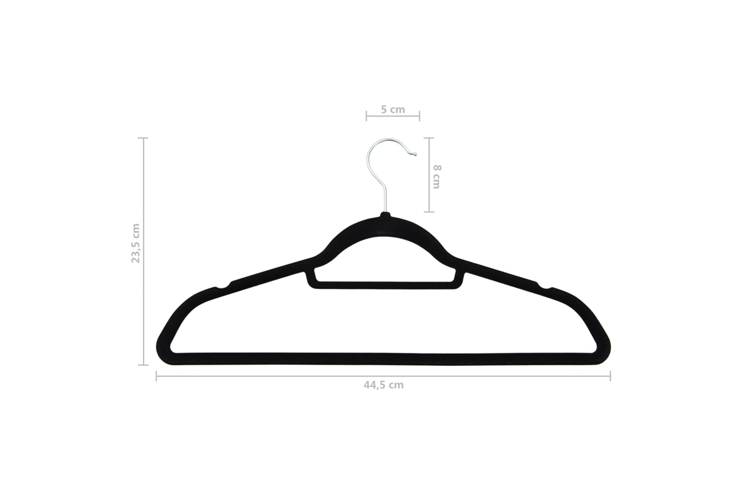 Vidaxl 289921 50 Pcs Clothes Hanger Set Anti-slip Black Velvet-7