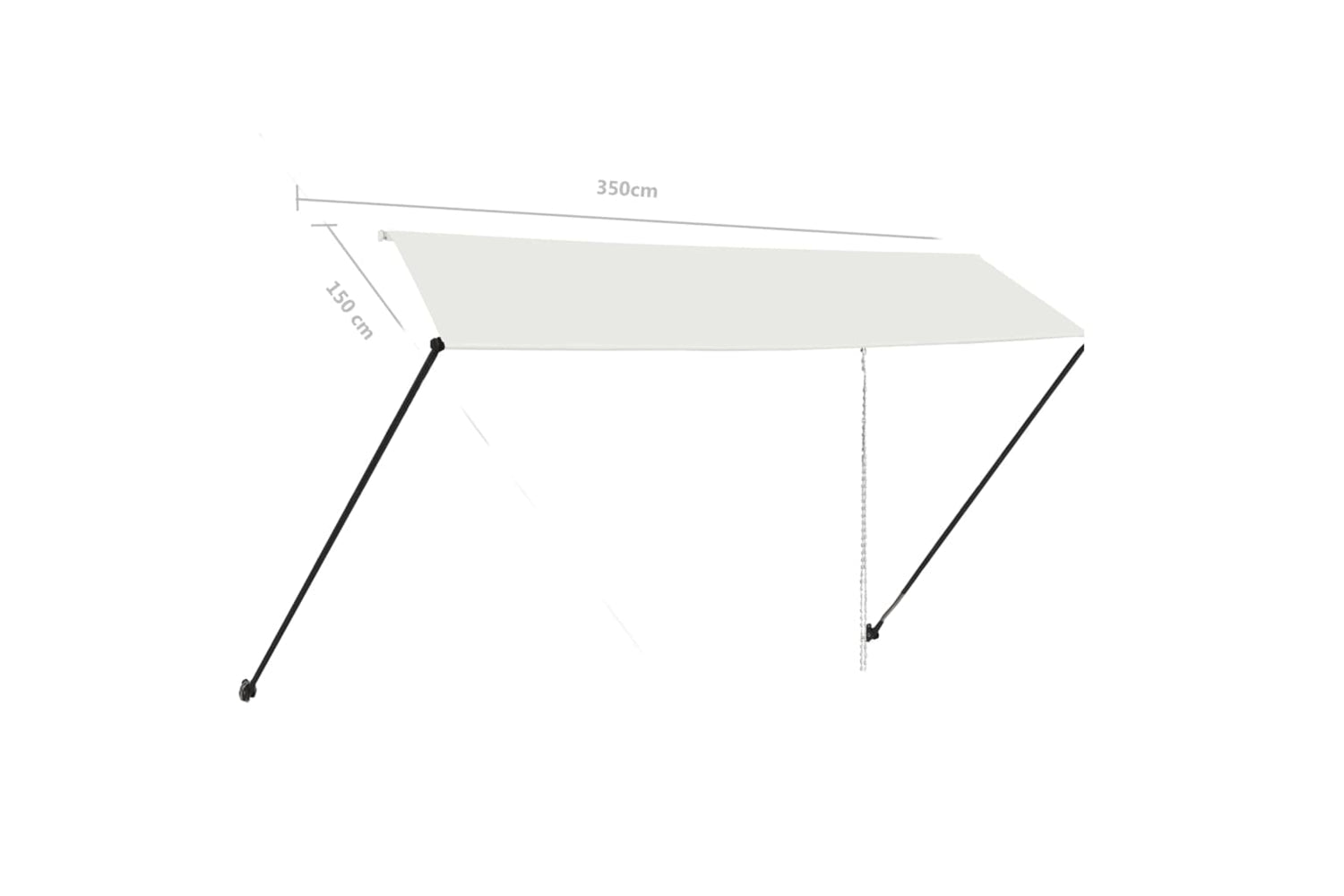 vidaXL 145926 Retractable Awning With Led 350x150cm Cream-8