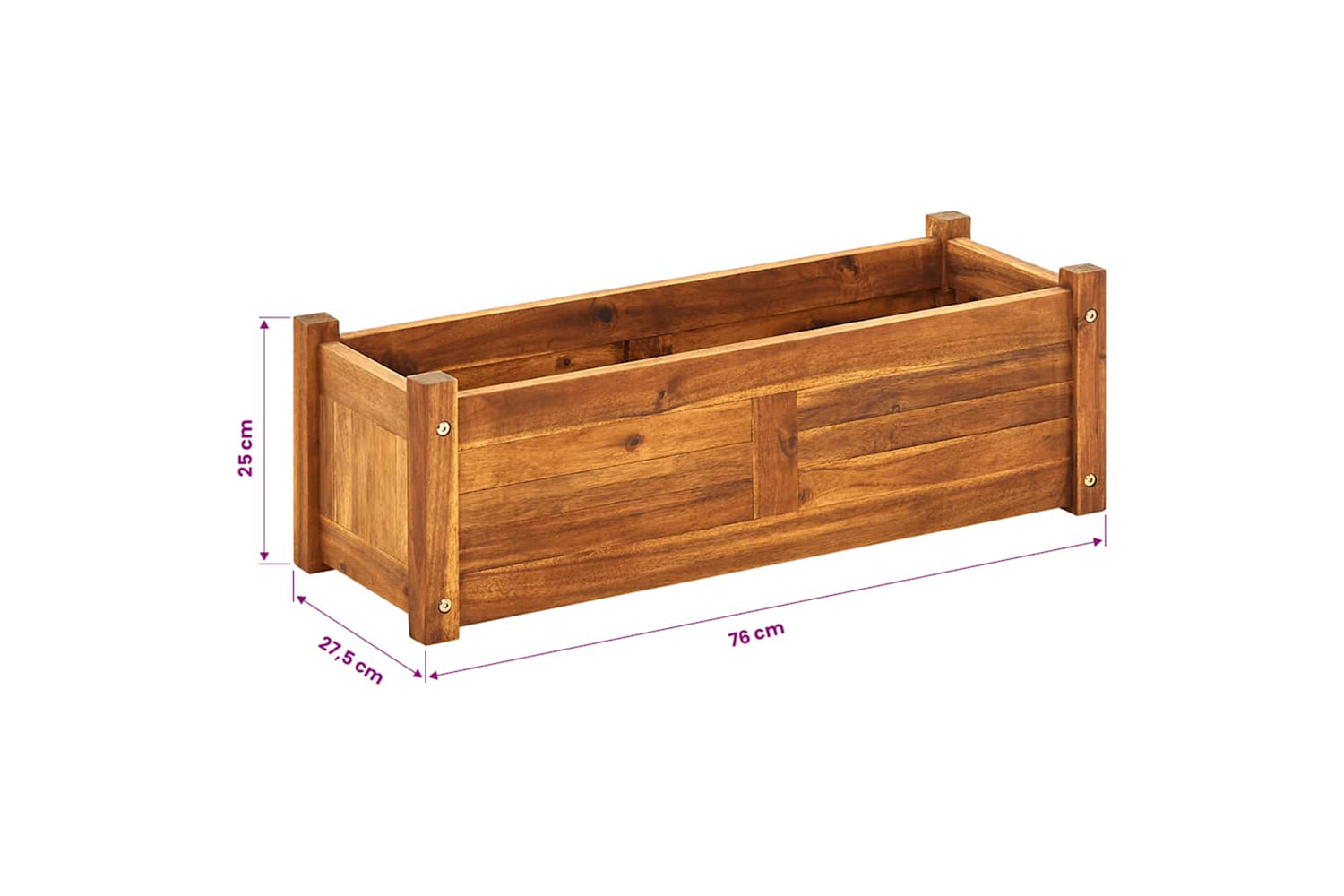 vidaXL 41771 Garden Raised Bed Acacia Wood 76x27.6x25cm-7
