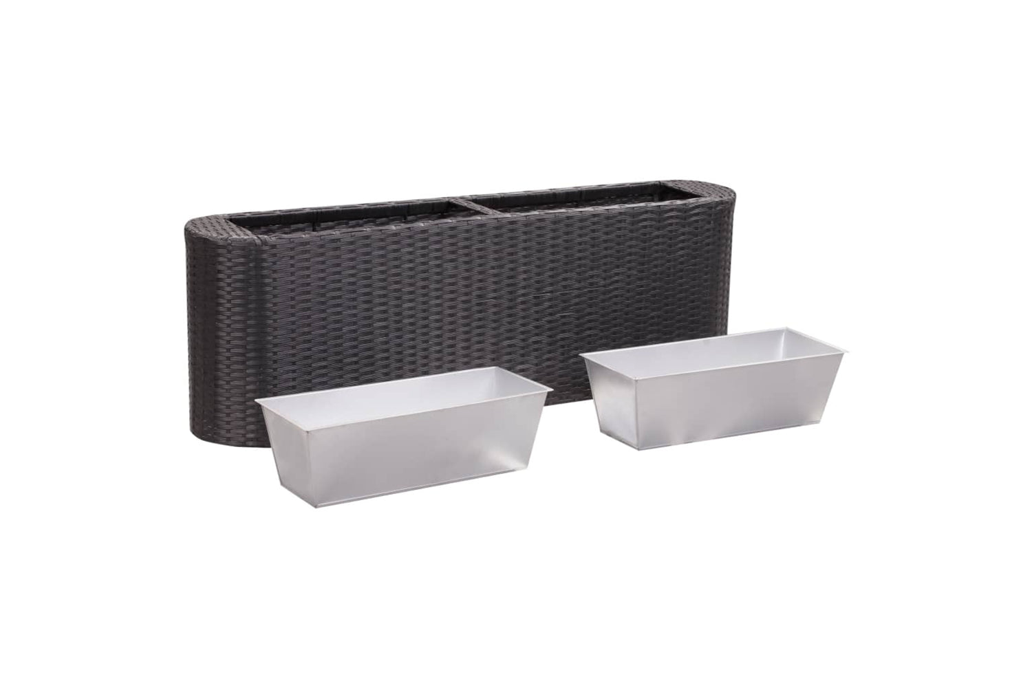 vidaXL 46952 Garden Raised Bed 120x24x40cm Poly Rattan Black-2
